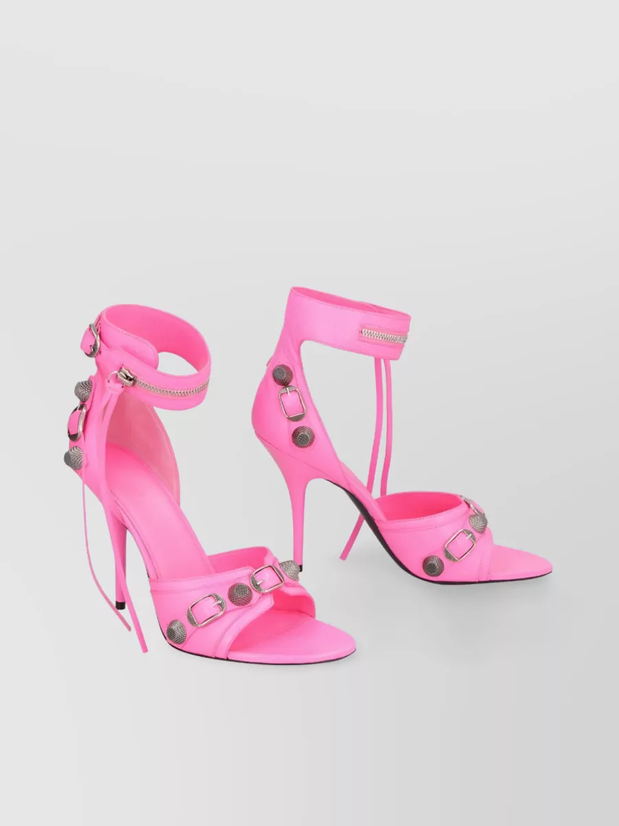 Shop Balenciaga Cagole 110mm Leather Sandals In Pink