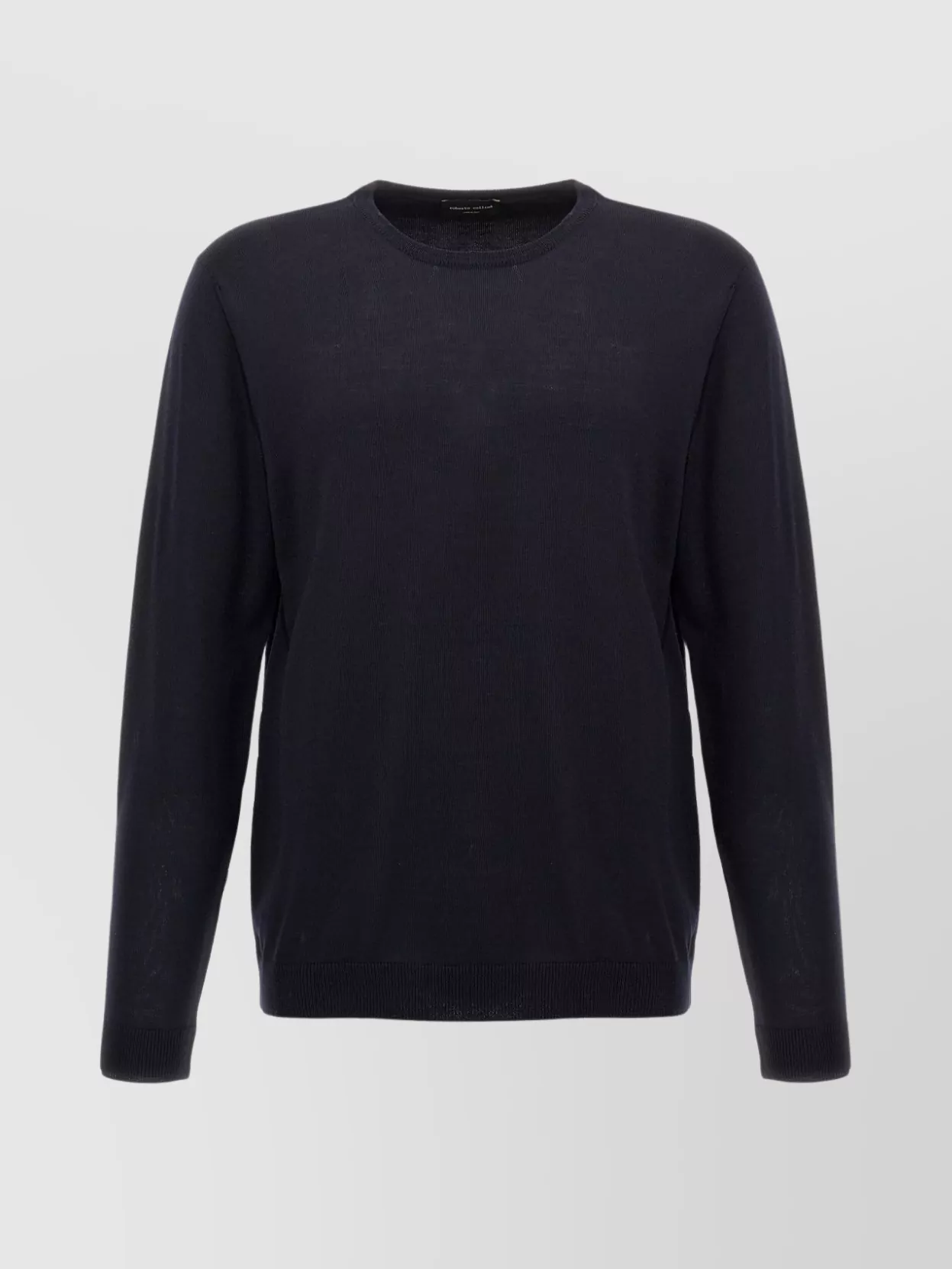 Roberto Collina Crew Neck Merino Wool Sweater In Blue