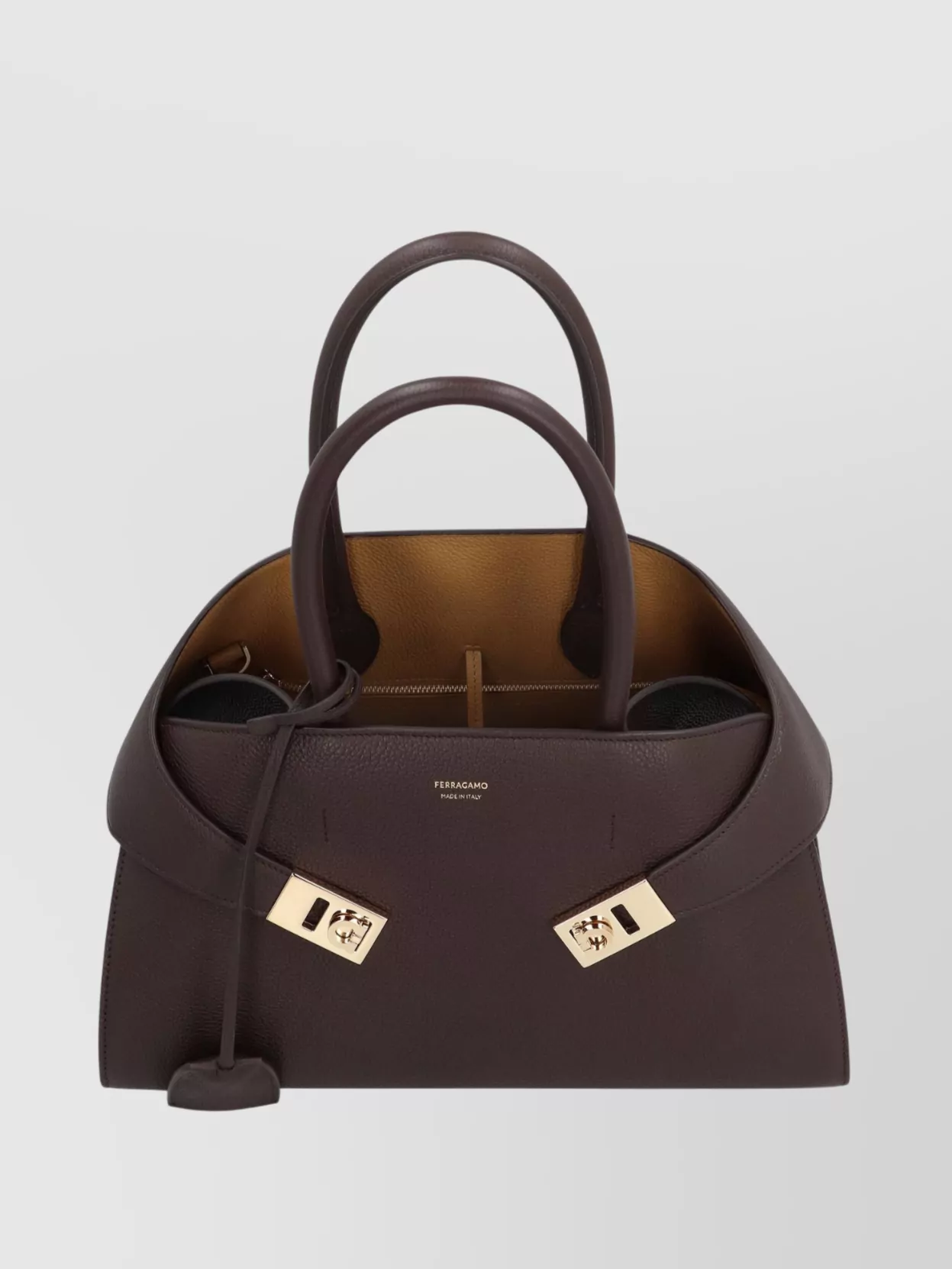 Ferragamo Leather Handbag With Adjustable Shoulder Strap
