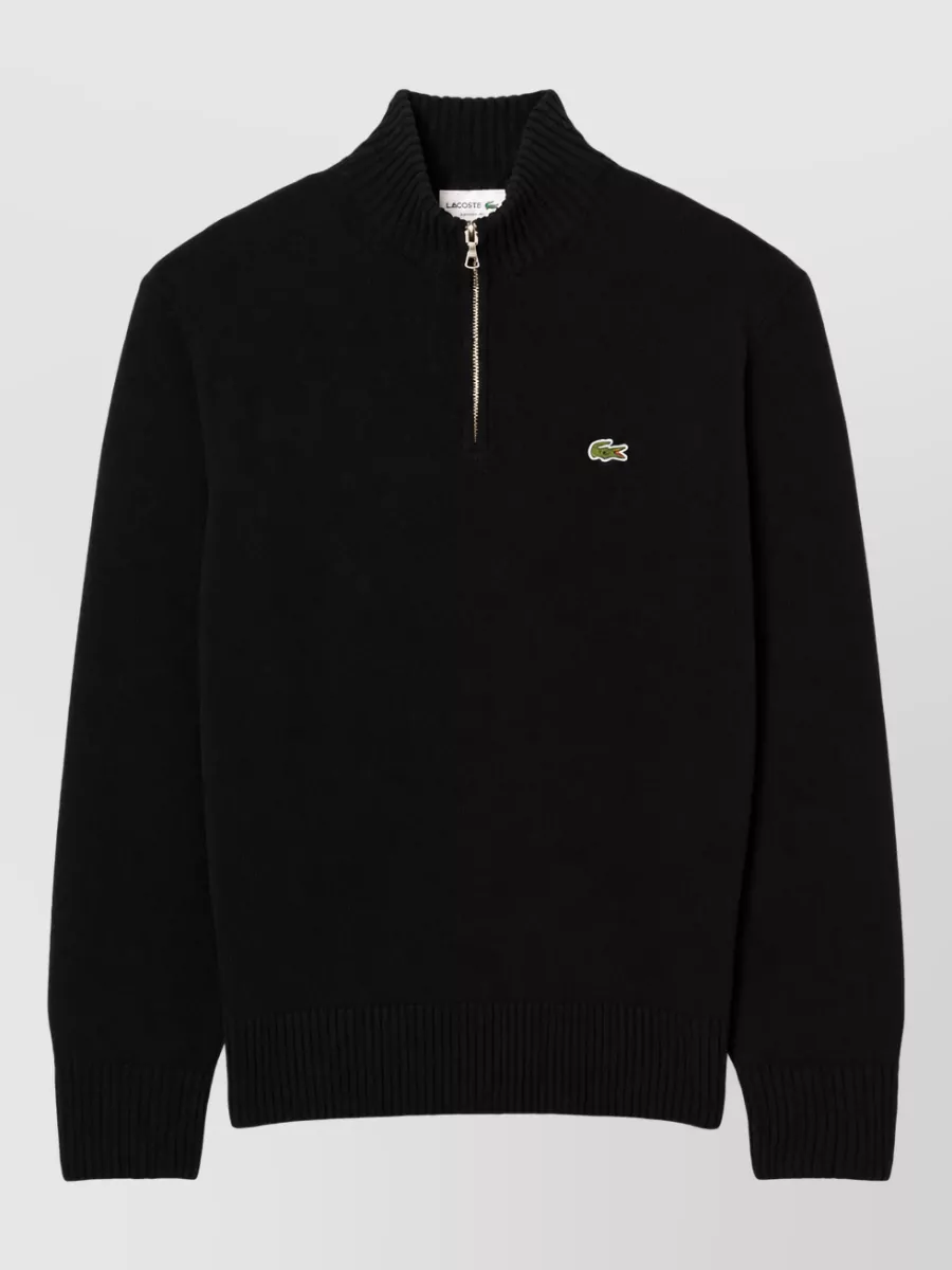 Lacoste Wool zip turtleneck jumper