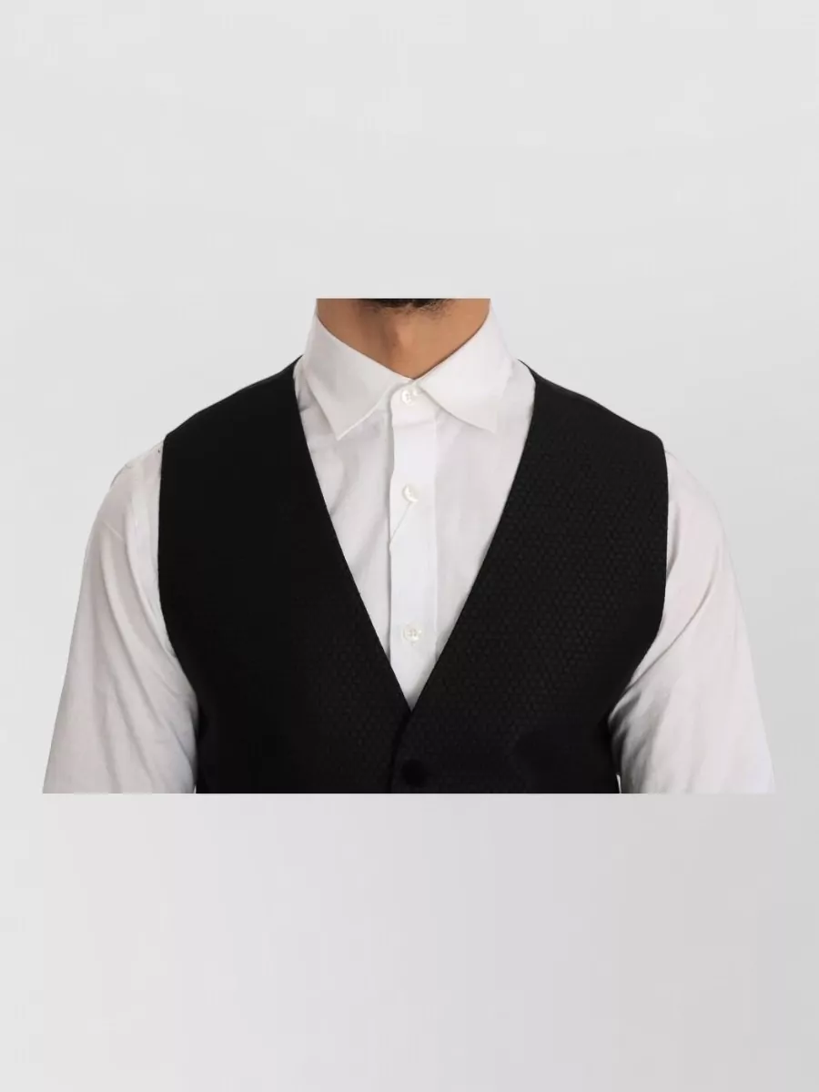 Dolce&Gabbana Silk Blend Polka Dot V-Neck Vest