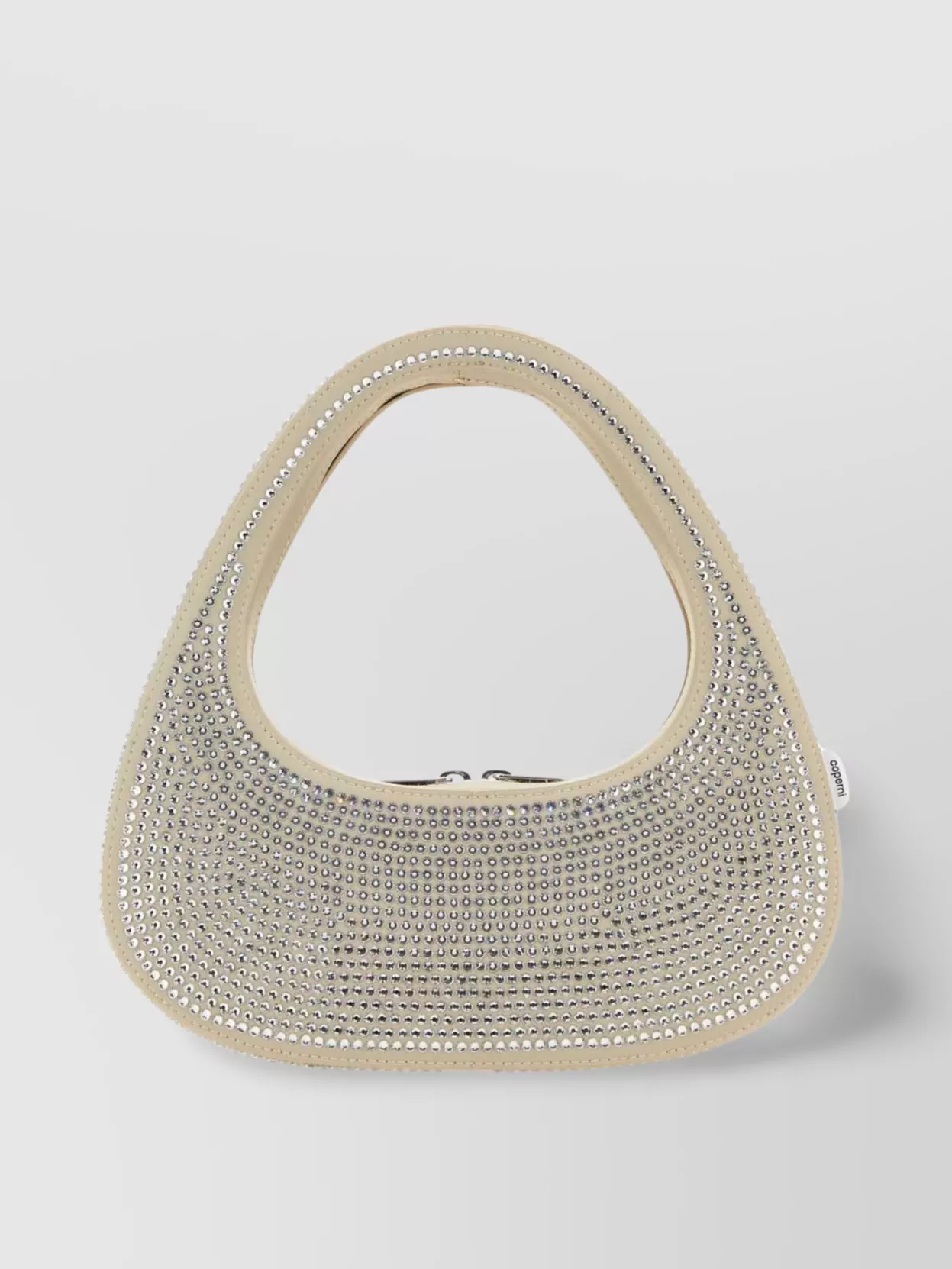 Shop Coperni Crystal-adorned Satin Hobo Bag