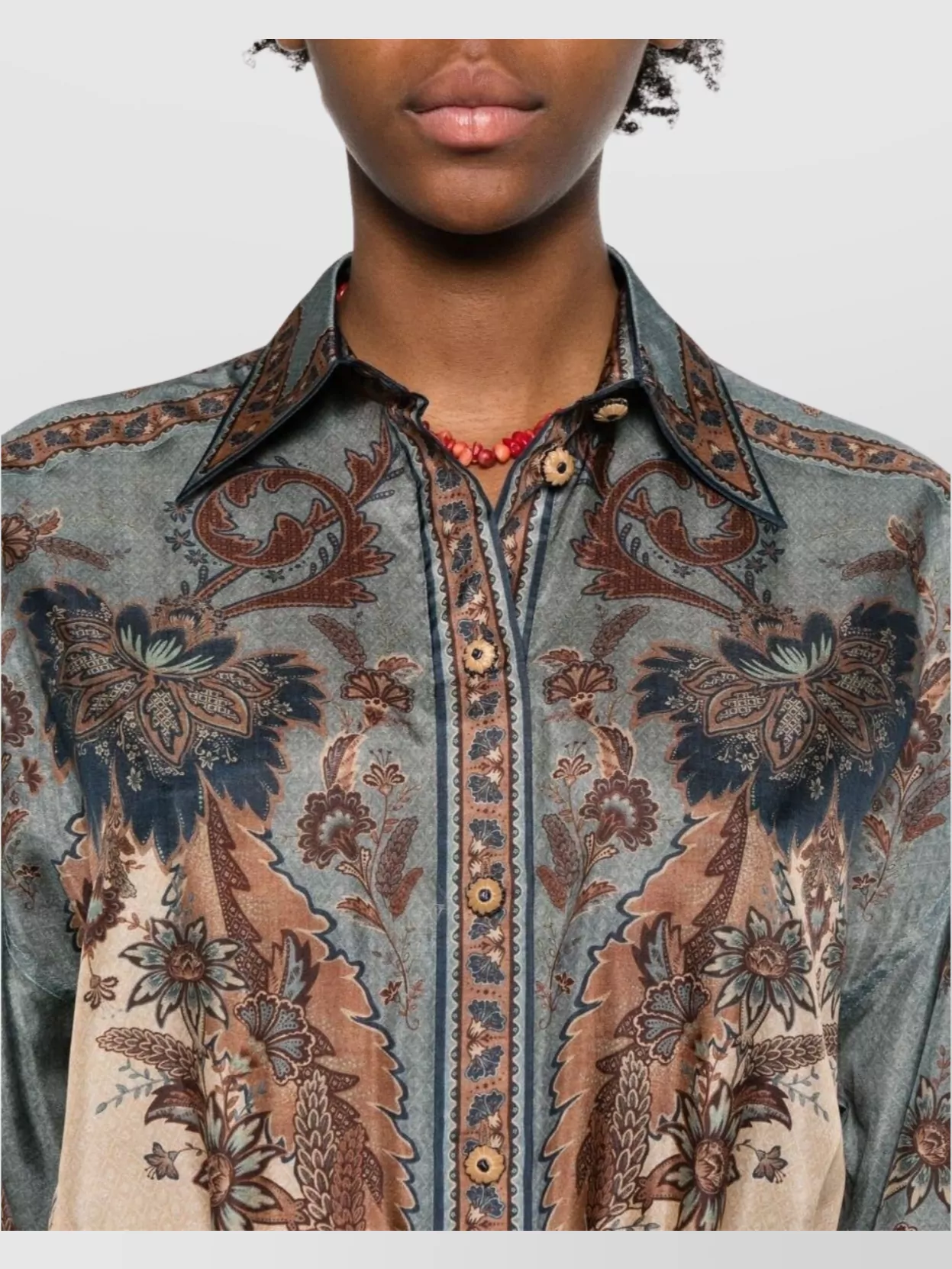 Zimmermann Silk Shirt With Floral Print And Box Pleat