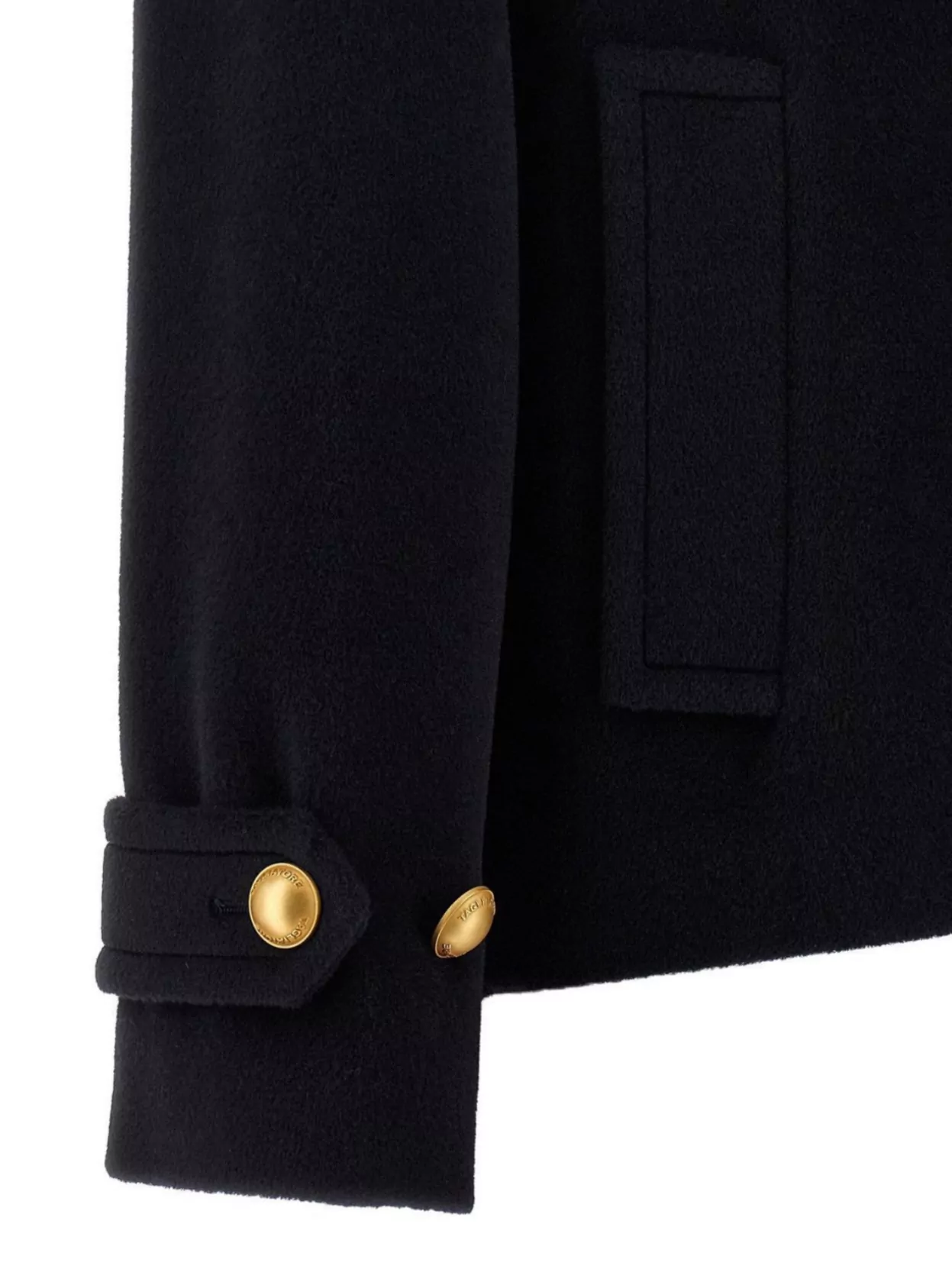 Tagliatore Double-breasted Coat Flap Pockets In Black