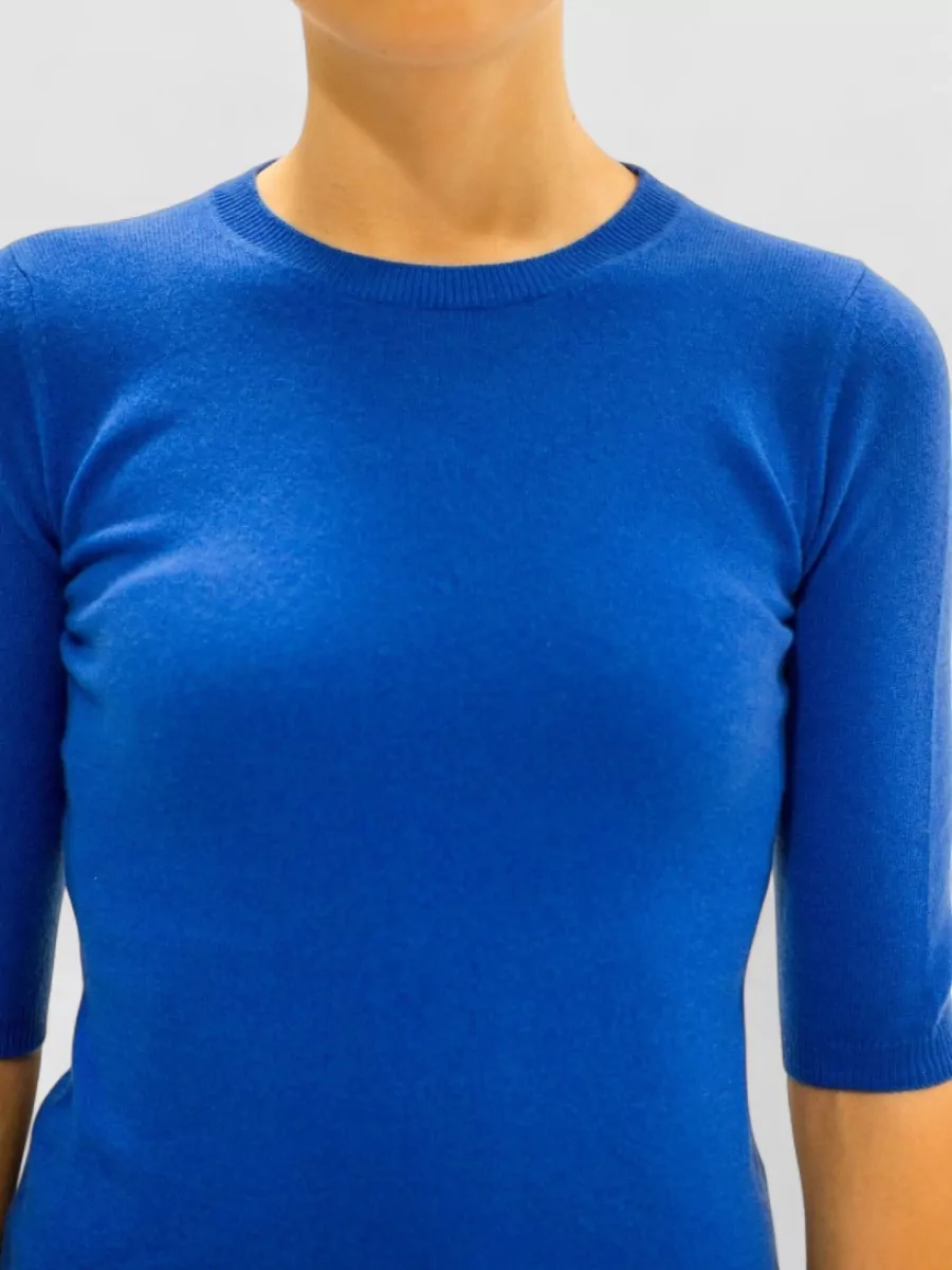 La Rose cashmere 3/4-sleeve knitted top