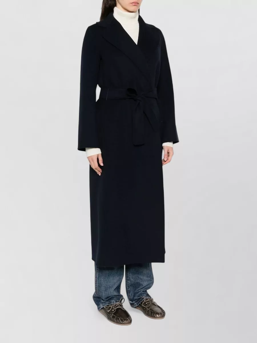 S Max Mara Belted Long Coat Lapel Collar Poldo