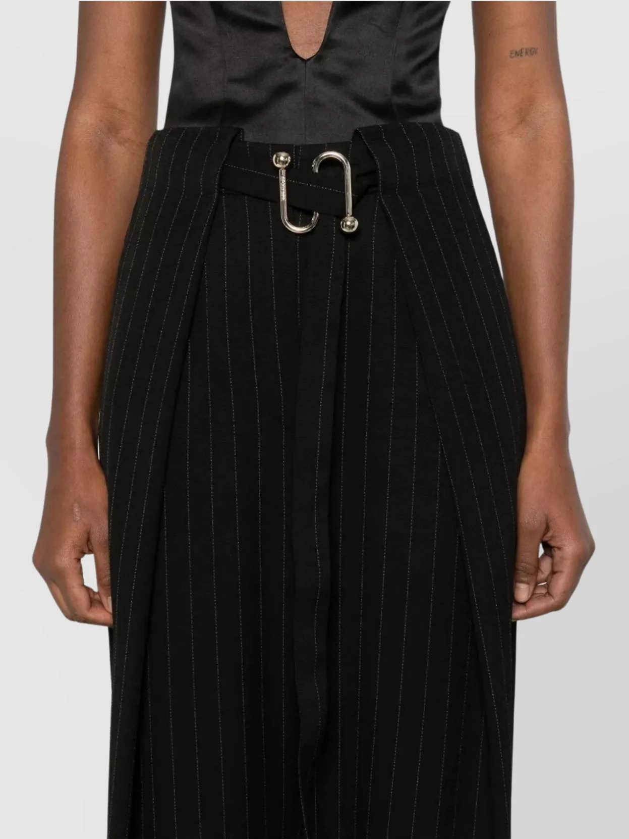 Sportmax Wide-Leg High Waist Pinstripe Trousers With Pockets