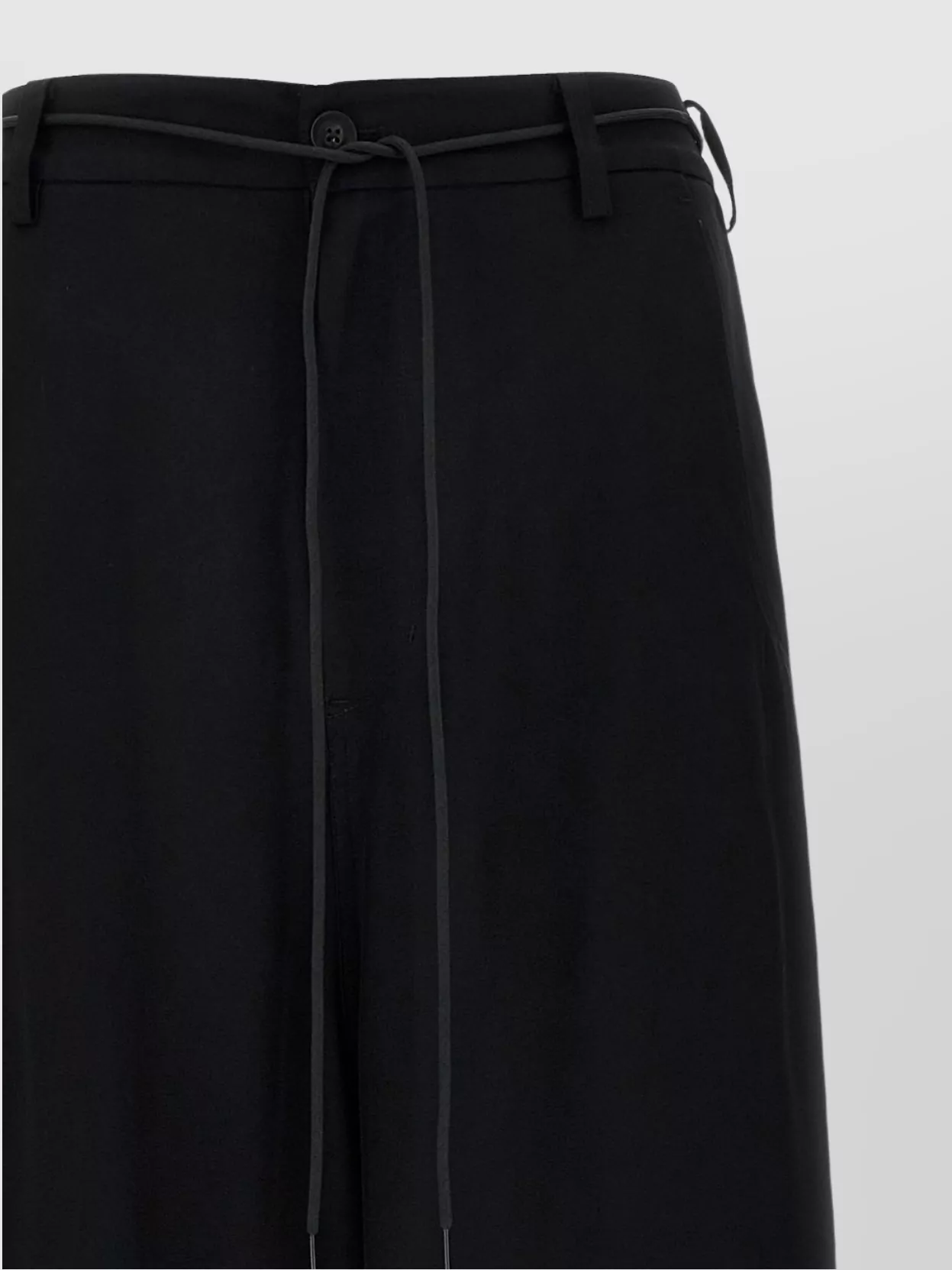 Y-3 Wide Leg Twill Pants With Drawstring Detail