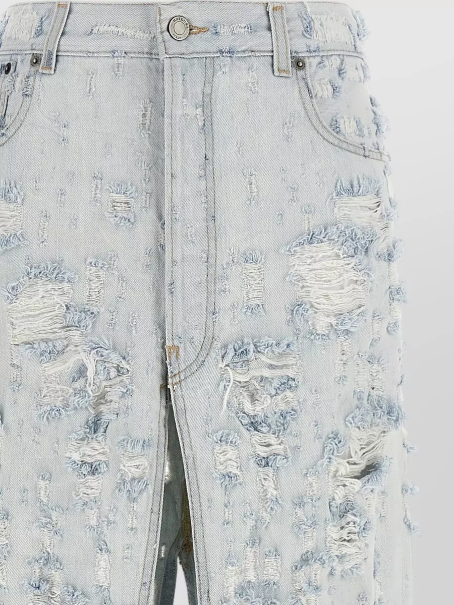 Haikure Denim Destroyed Maxi Skirt