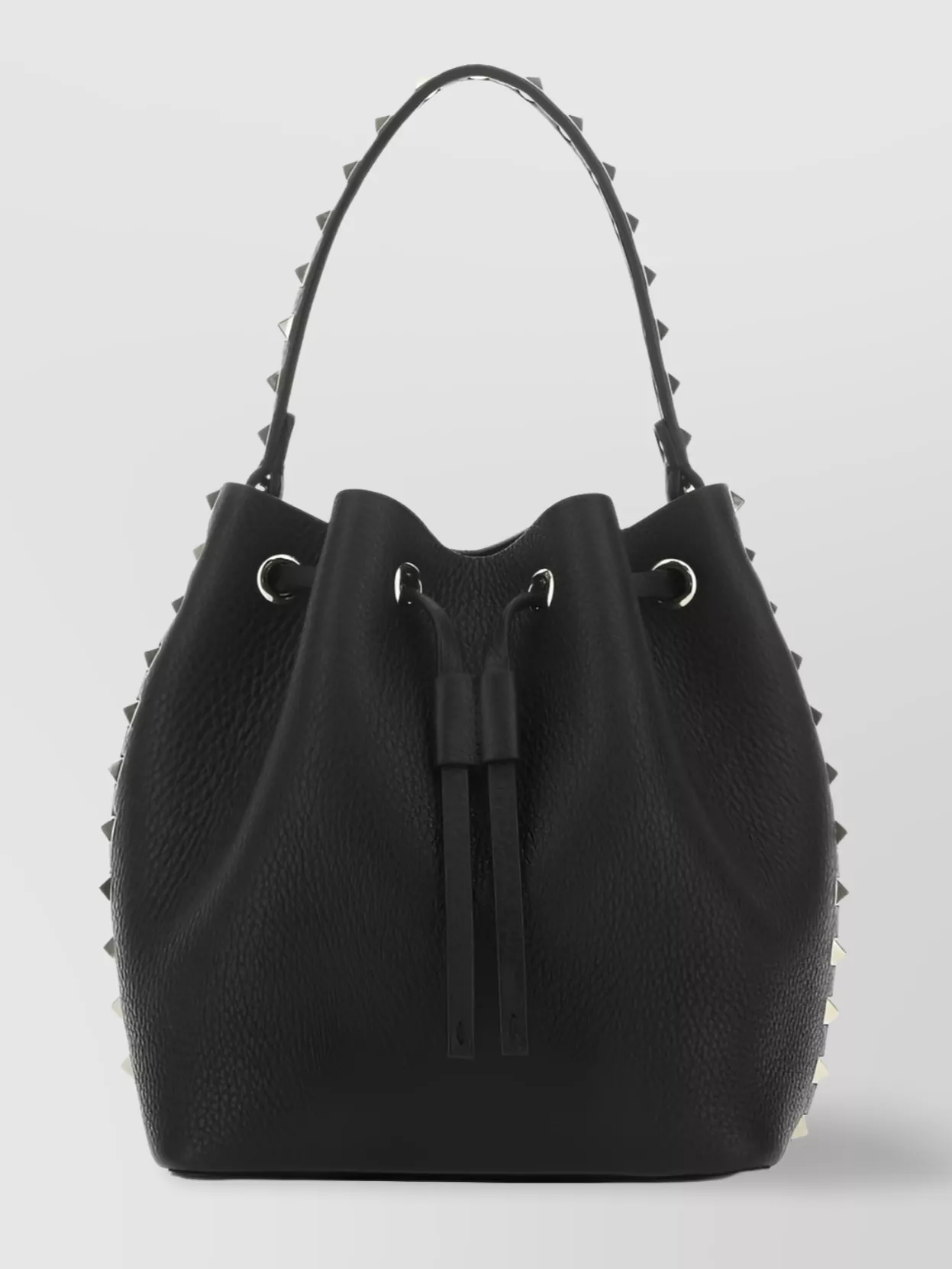 Shop Valentino Refined Embellished Bucket Bags In Black