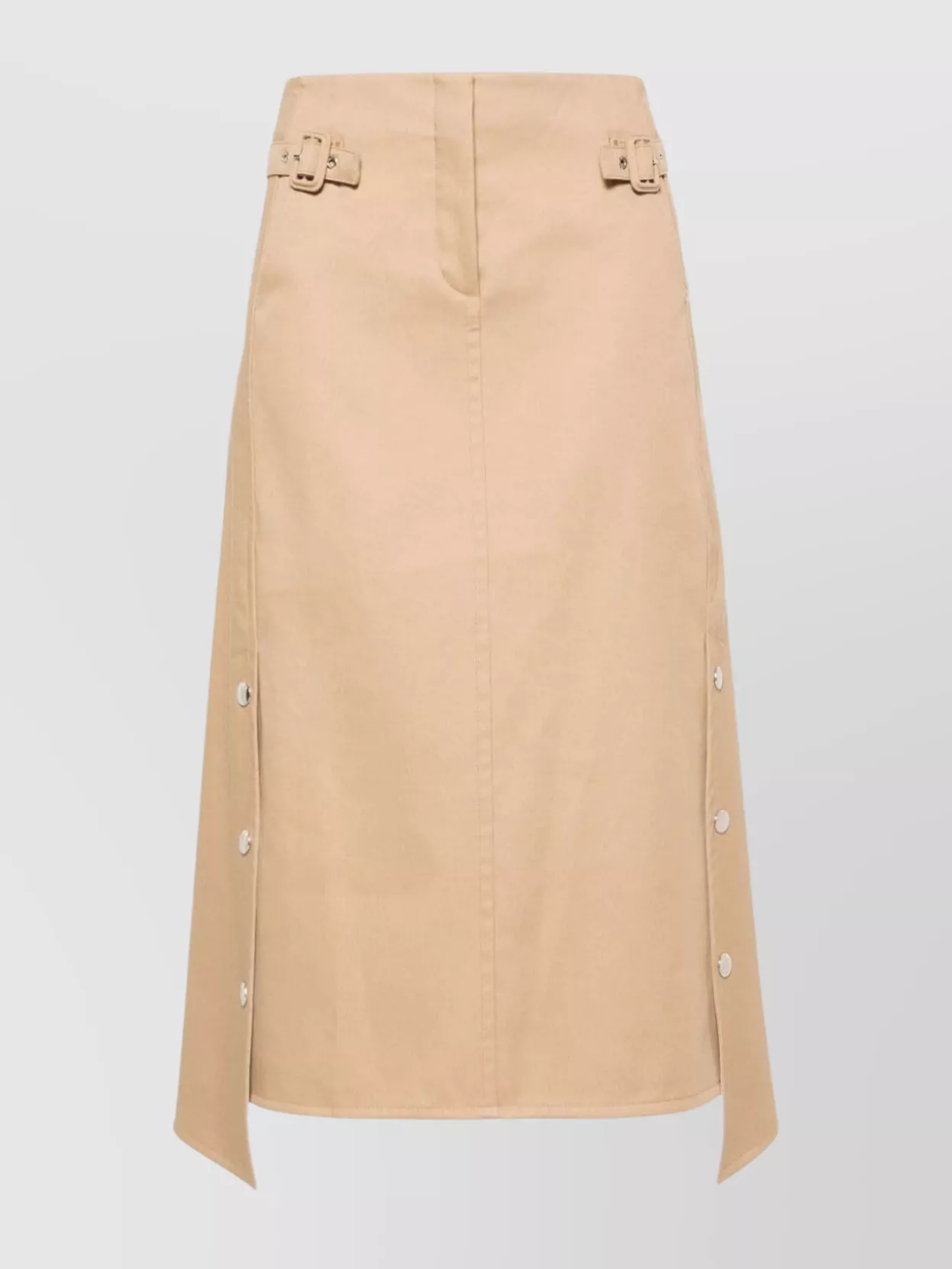 Shop Lanvin Belted Waist Cotton Skirt With Rear Vent