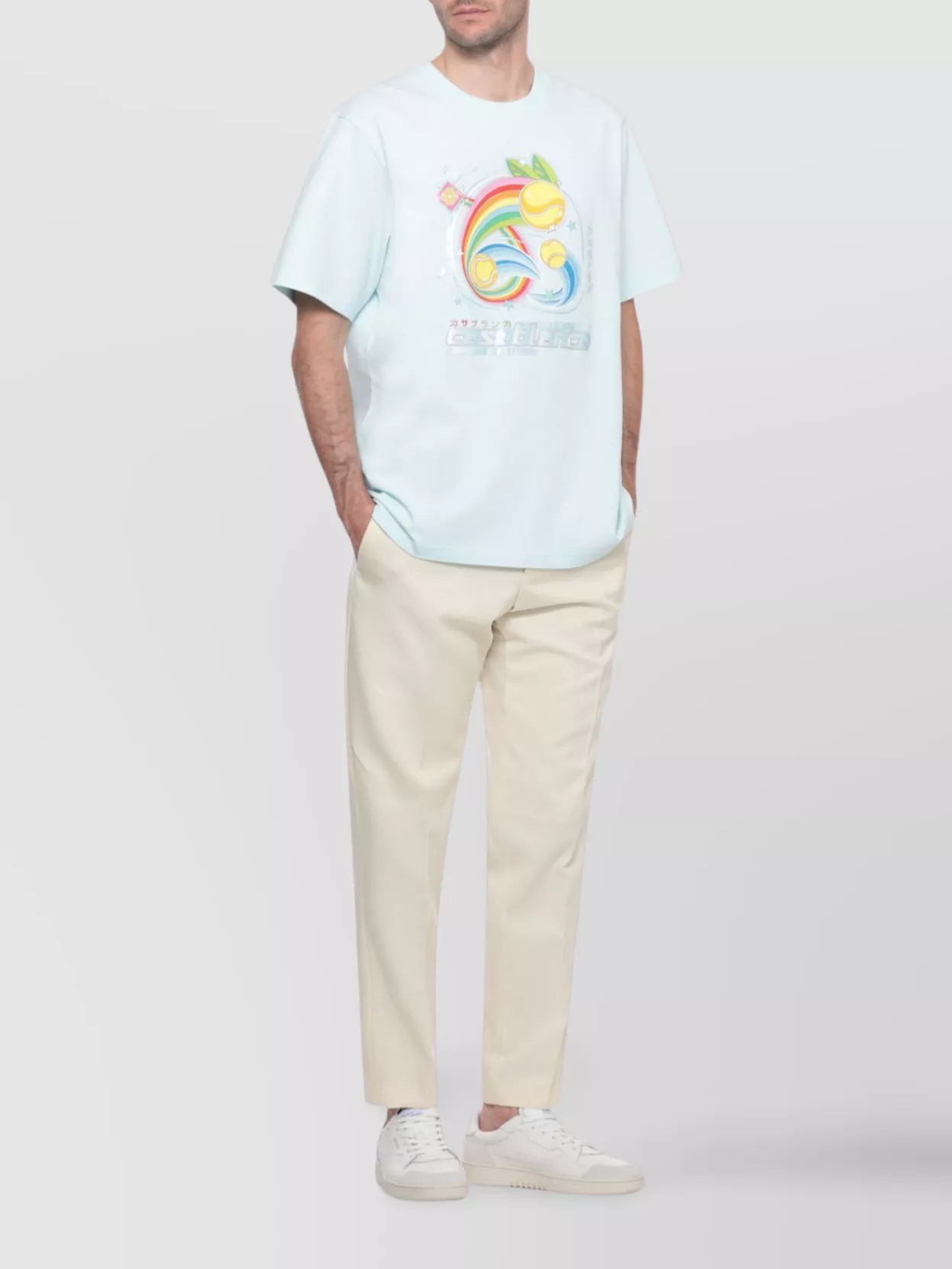 Casablanca Tennis Ball Graphic Short Sleeve T-Shirt