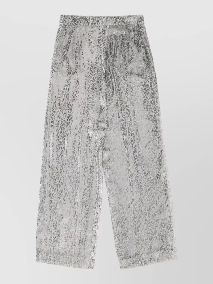 Stella Mccartney Wide Leg Trousers Metallic Finish