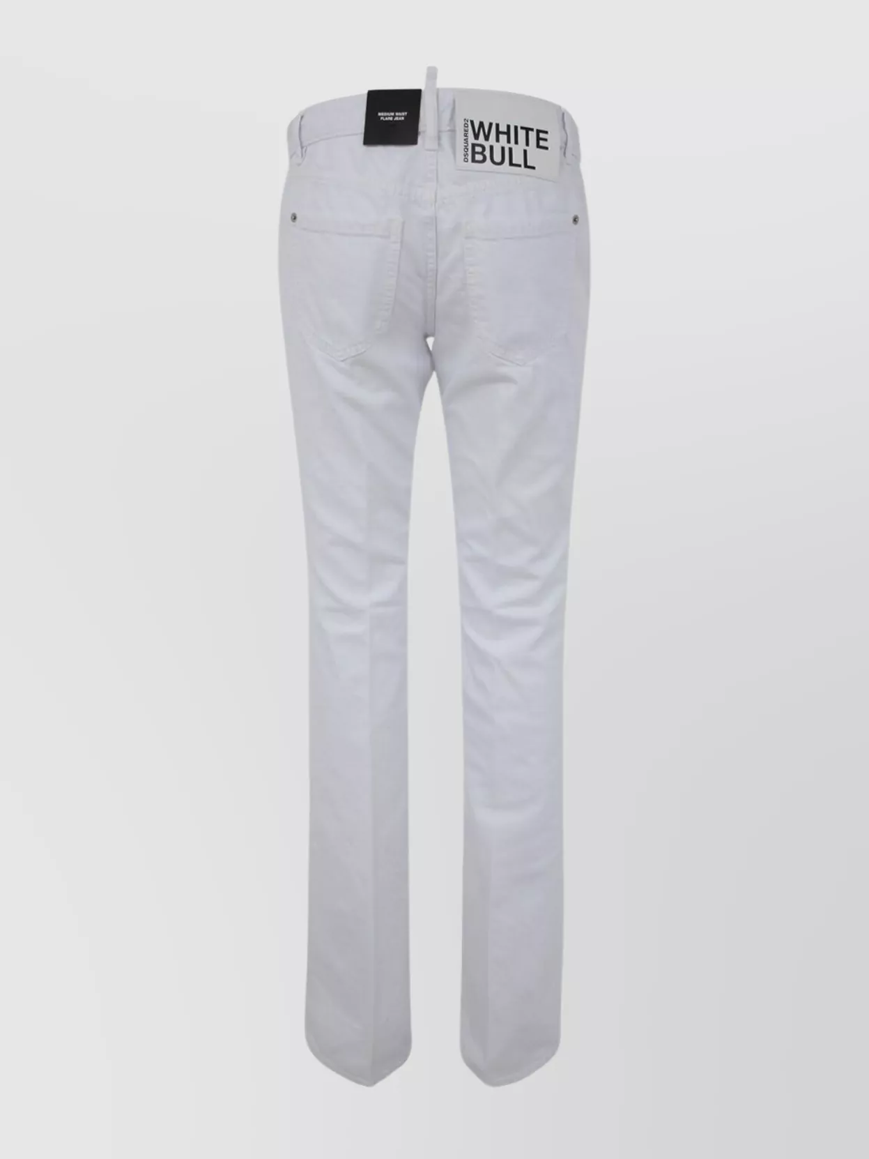 Dsquared2 Flare Jean With Belt Loops And Rivets In White
