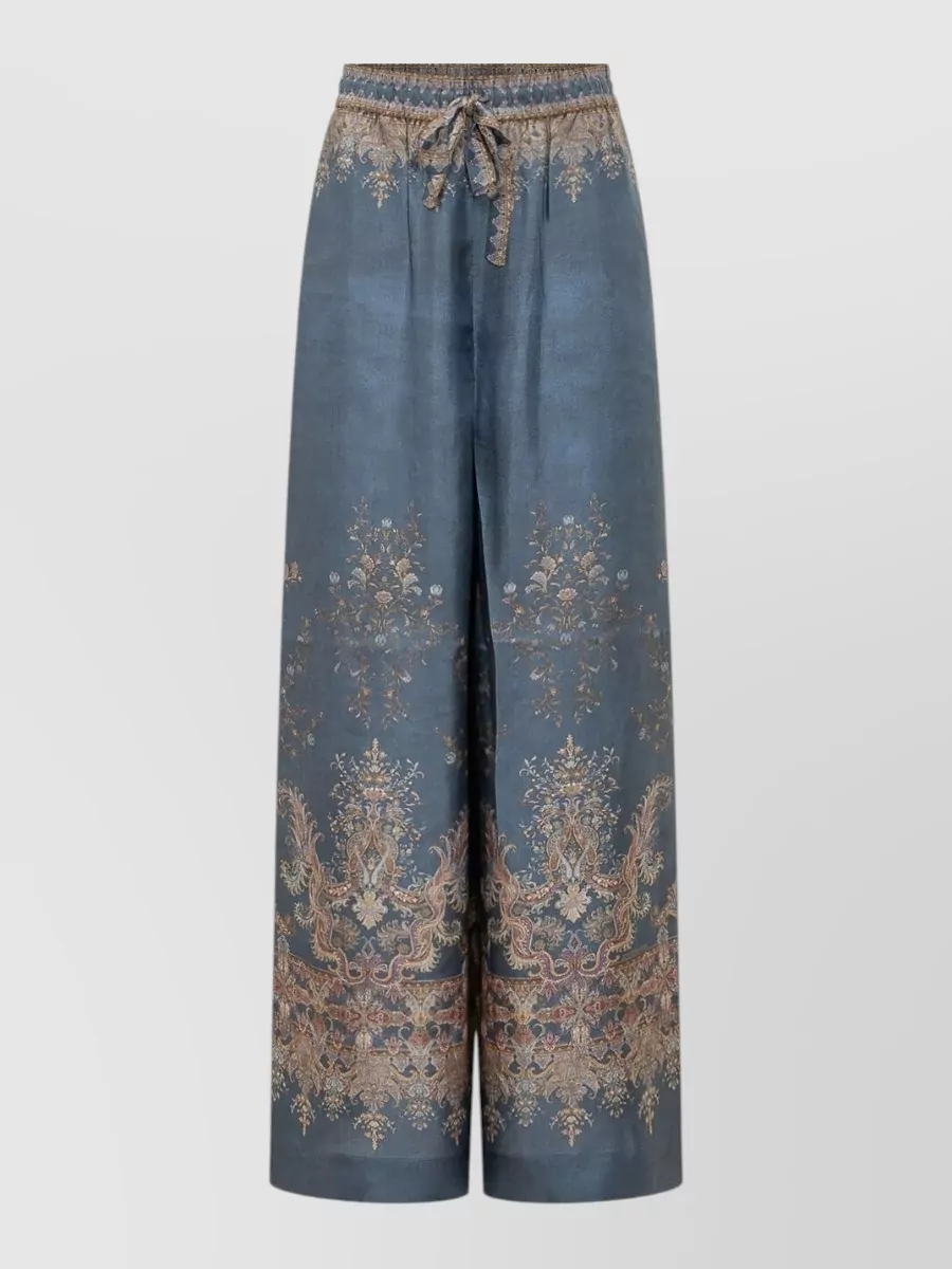 Zimmermann silk printed high-rise wide-leg trousers