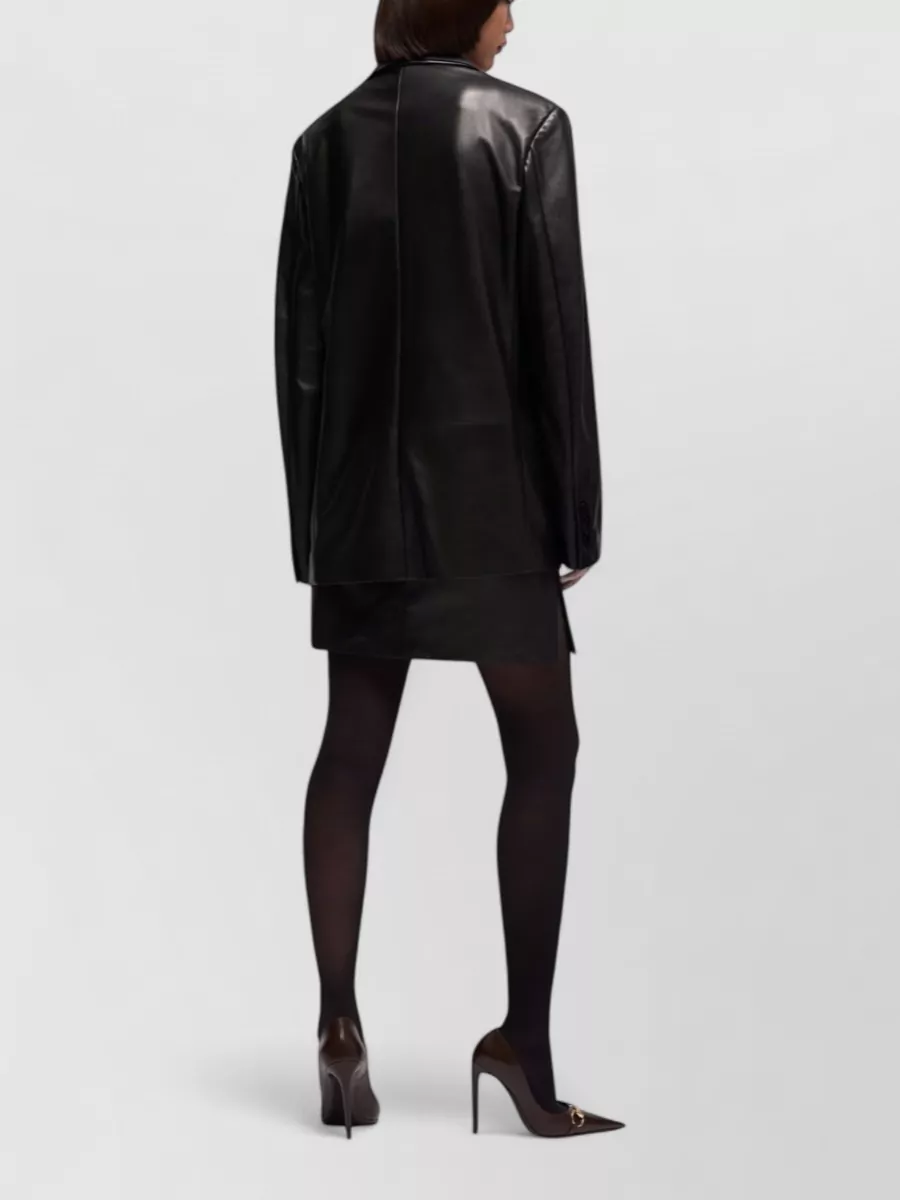 Gucci Leather Oversized Double-Breasted Blazer