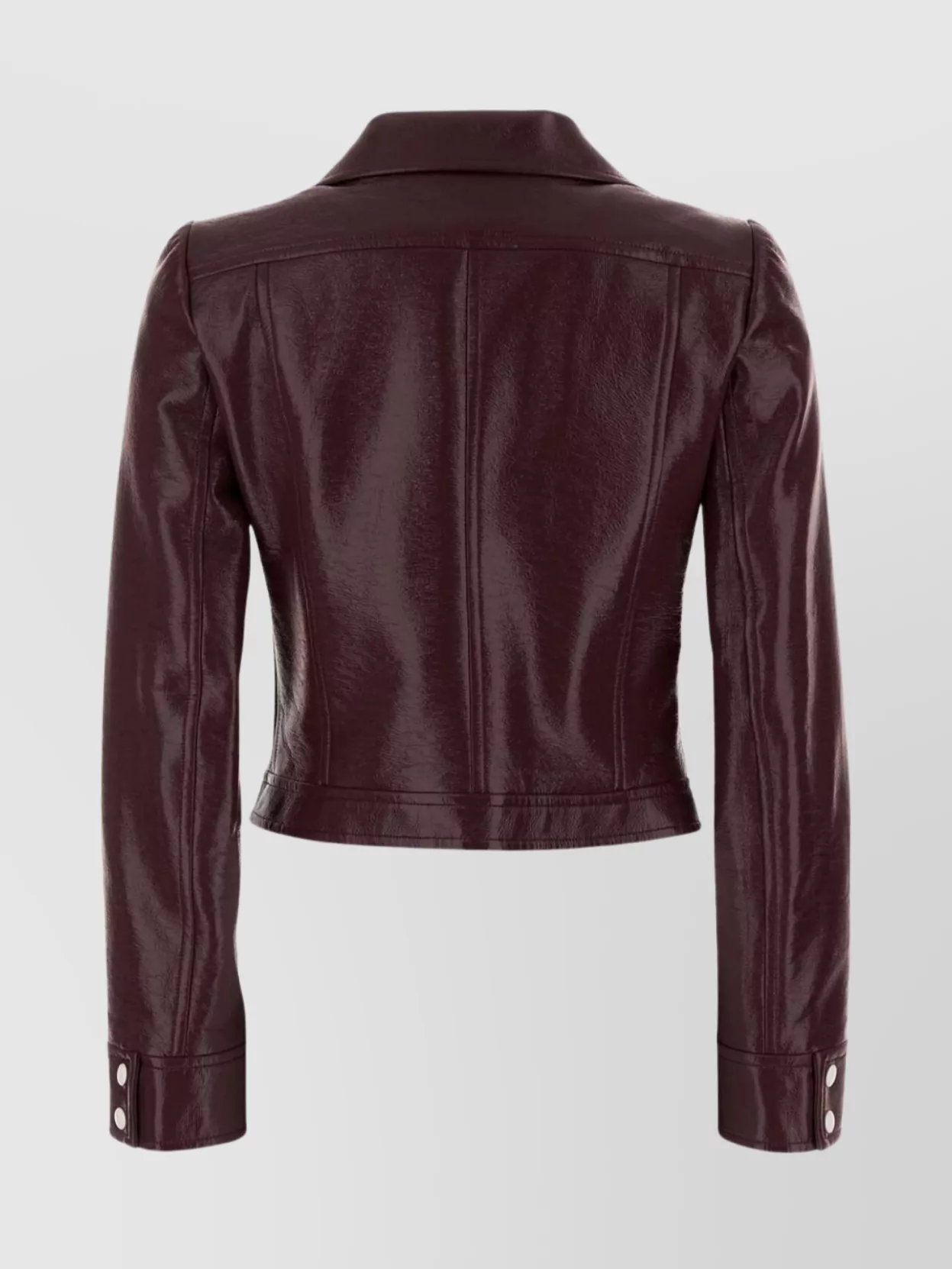 Courrèges Vinyl Blazer With Collared Neck And Long Sleeves In Burgundy