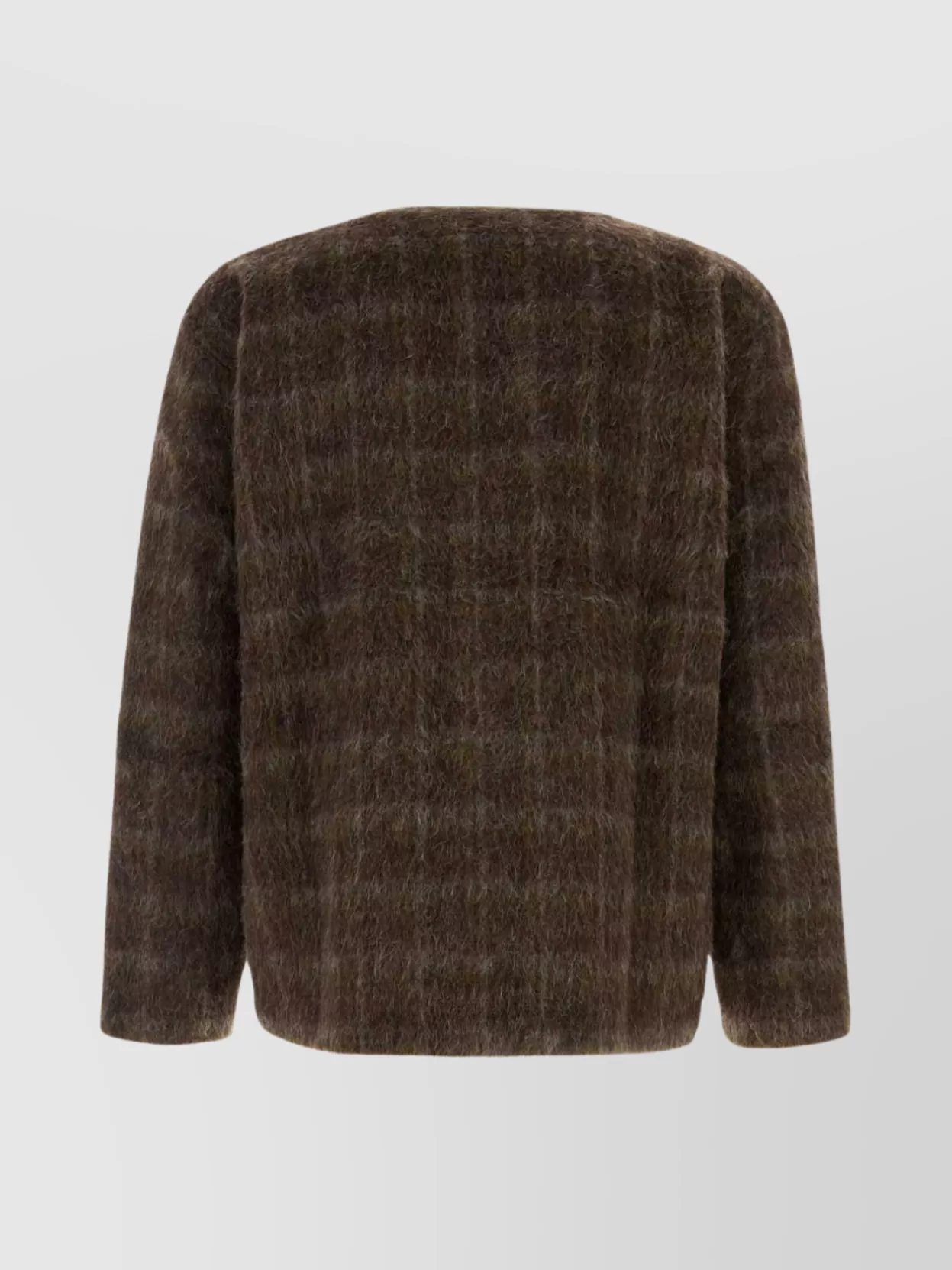 Our Legacy Embroidered Wool Blend V-neck Cardigan With Front Pockets In Brown