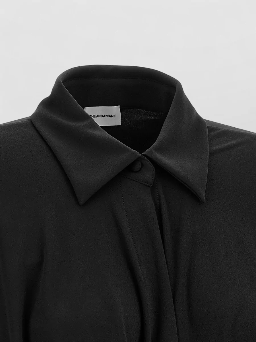 The Andamane Draped V-Neck Mini Dress
