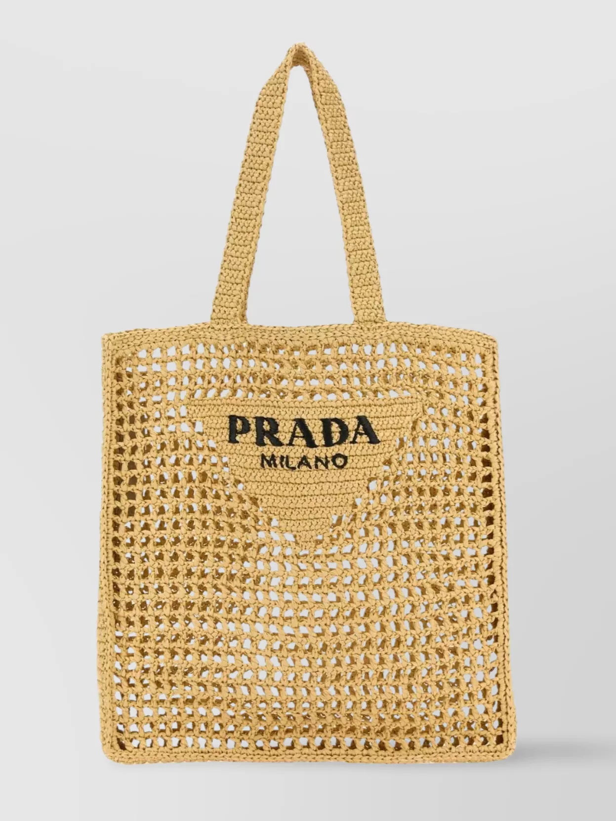 Shop Prada Raffia Tote Bag Metallic Accents