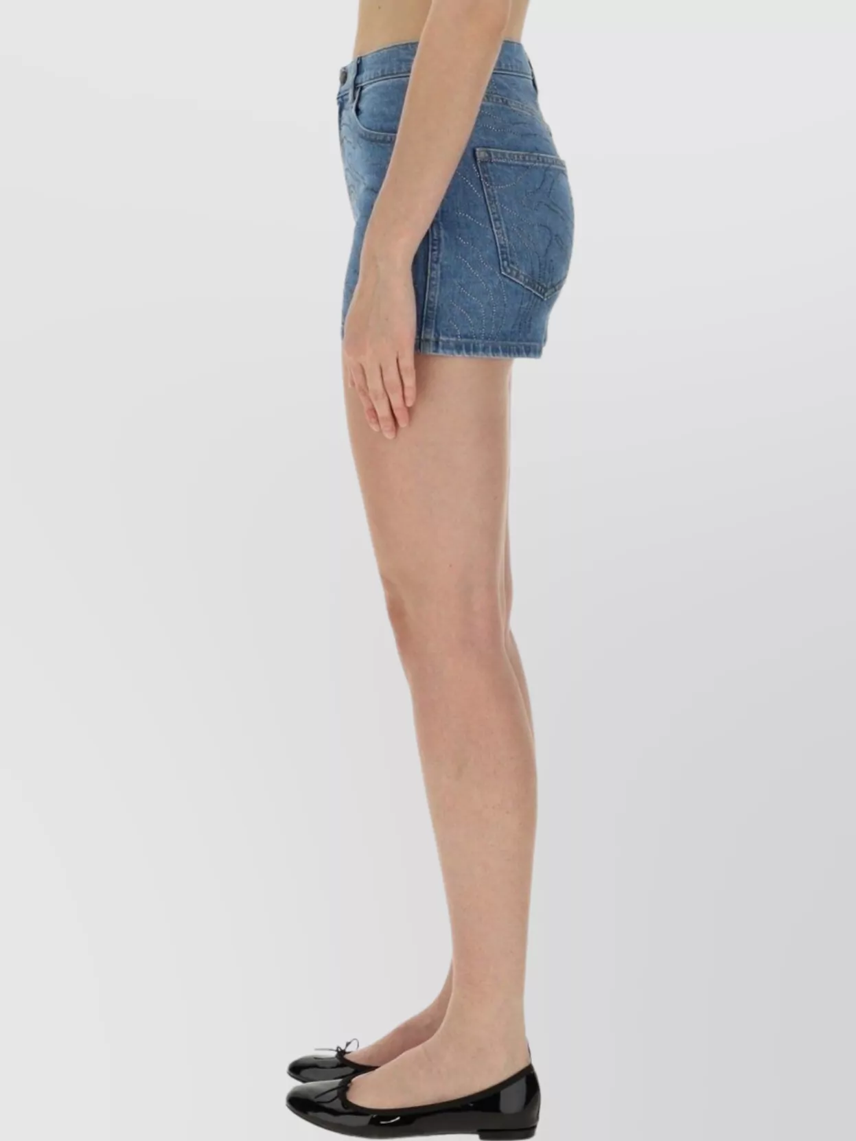 Rotate Birger Christensen Denim Shorts Belt Loops
