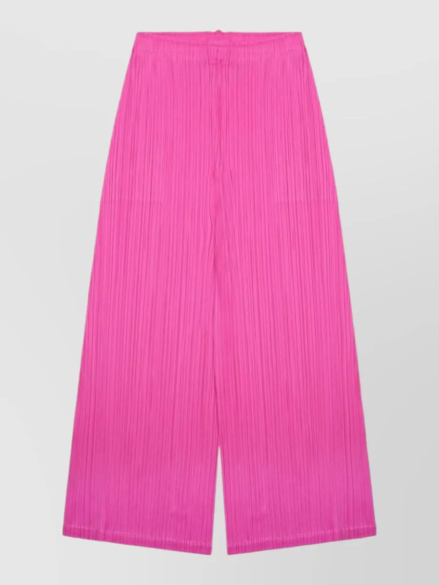Pleats Please Issey Miyake Pleated Wide-Leg Trousers