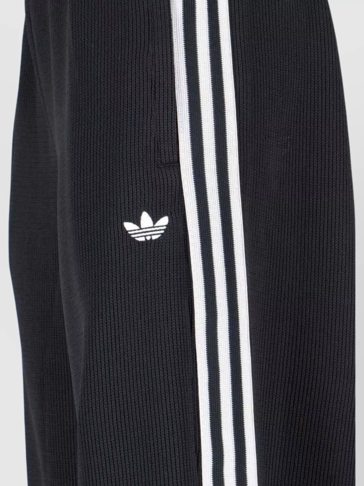 Adidas Straight Ribbed Texture Trousers With Side Stripes