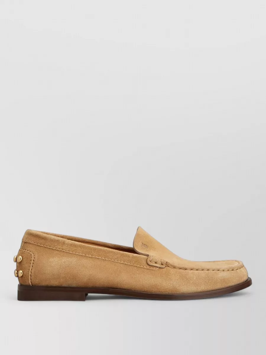 Tod's Suede Loafers Slip On Metal Studs