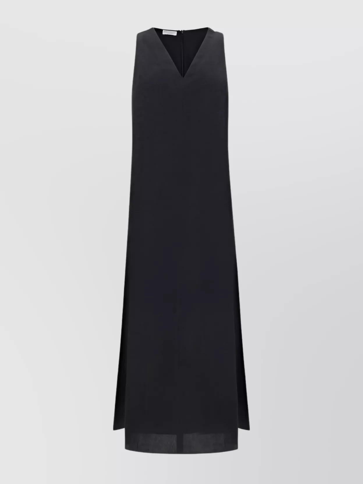 Shop Brunello Cucinelli Long Dress With V-neck And High-low Hem