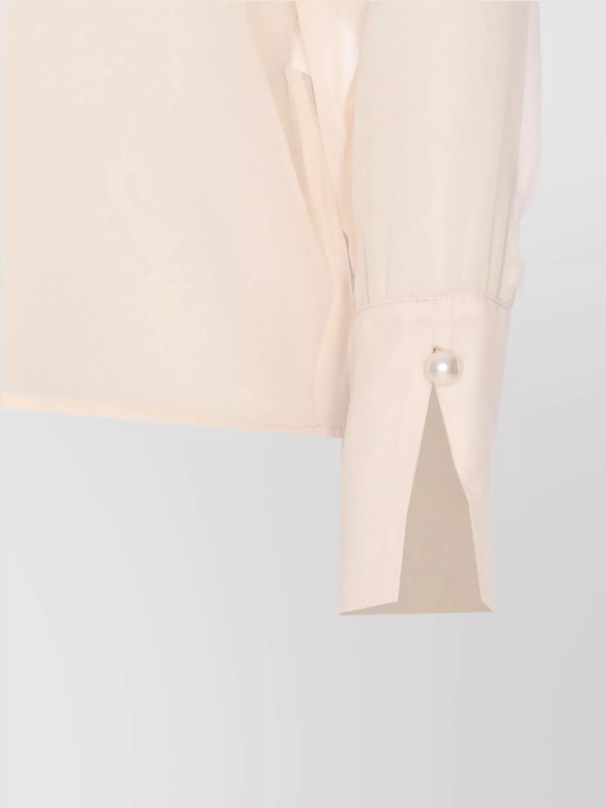 Liu •jo Sheer Fabric Long Sleeves Pointed Collar Top In Pink