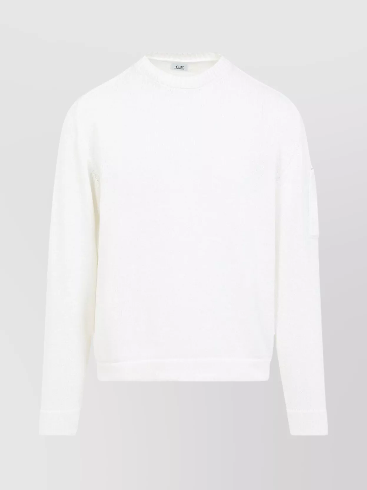 C.p. Company Crew Neck Sweater With Textured Finish And Logo Patch