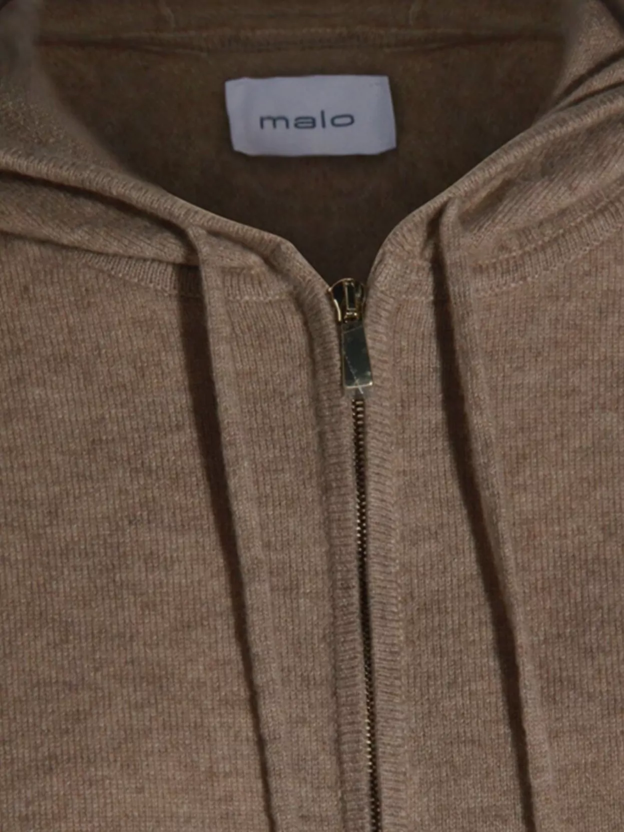 Malo Hooded Crewneck With Ribbed Cuffs