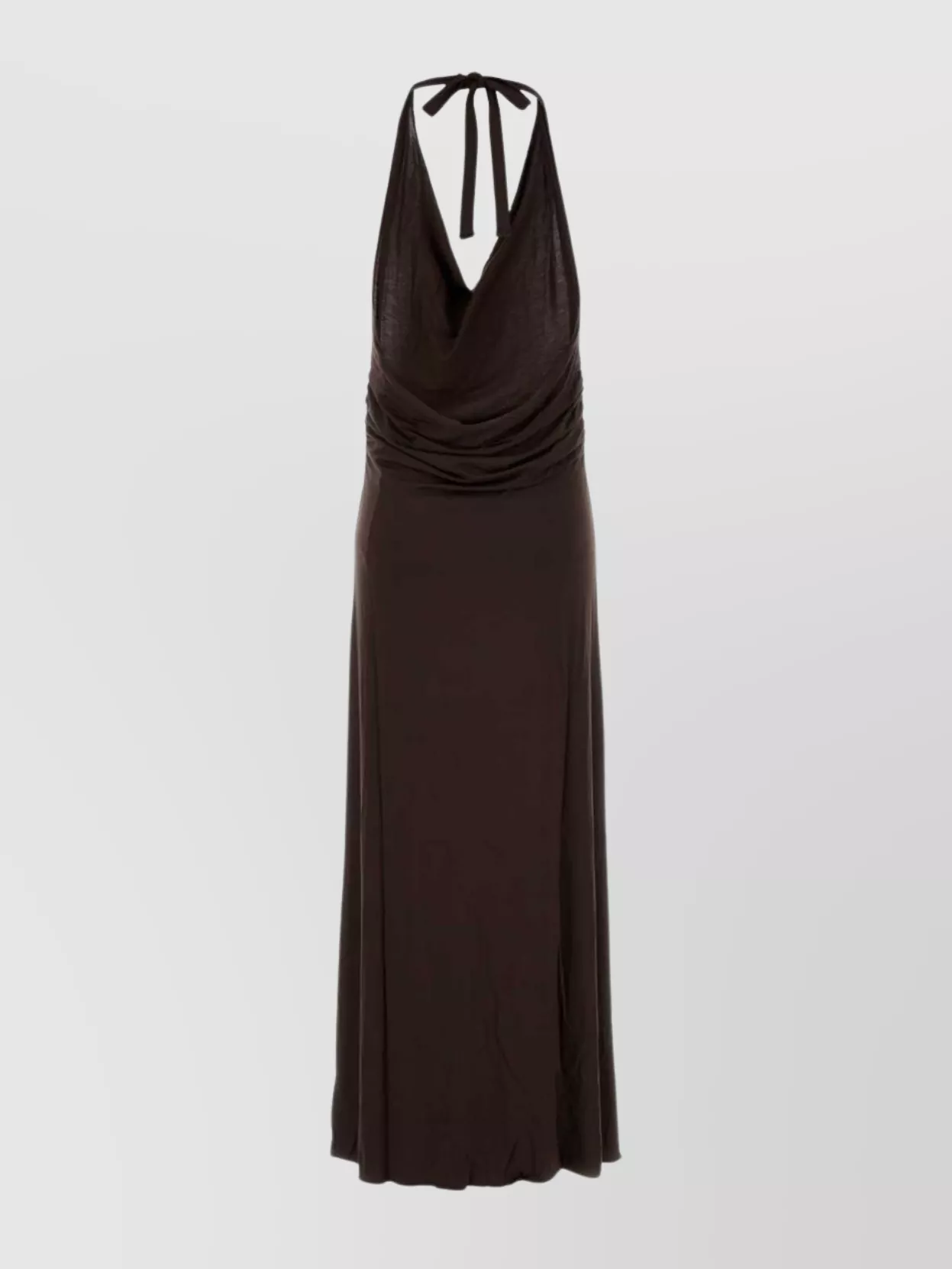 Gimaguas Sleeveless Maxi Dress Halter Neckline In Burgundy