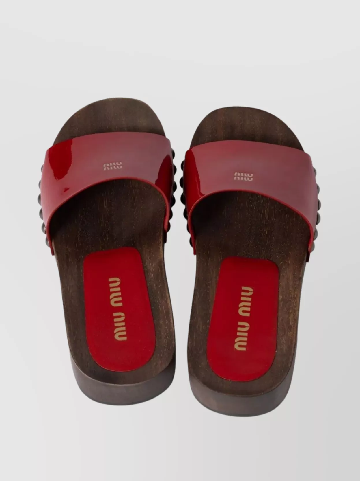 Miu Miu Studded Open Toe Flat Sandals