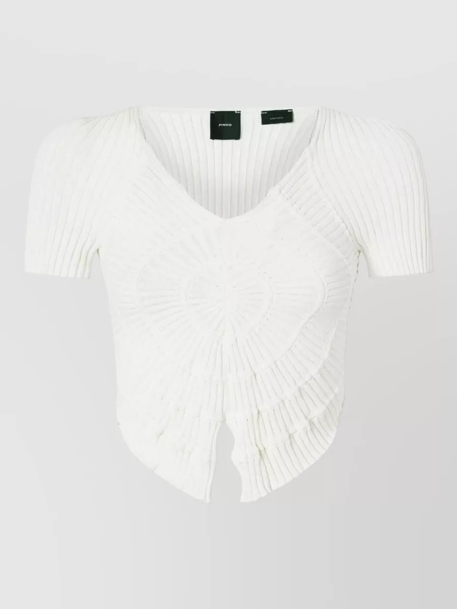 Pinko Viscose asymmetric v-neck short-sleeve t-shirt