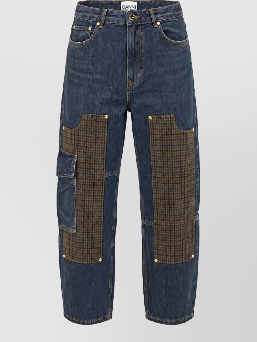 Ganni denim barrel-leg jeans