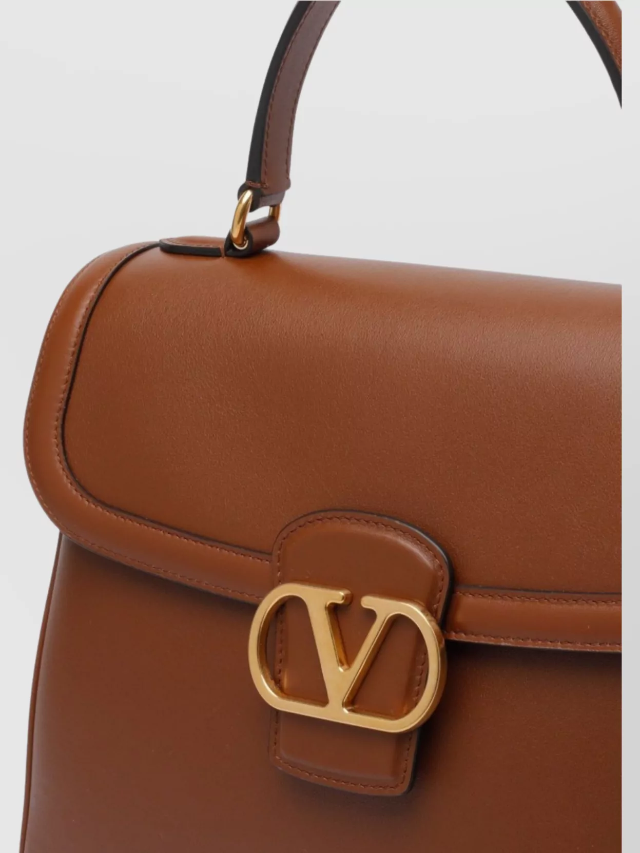 Valentino Garavani Tobacco Top Handle Satchel With Removable Strap