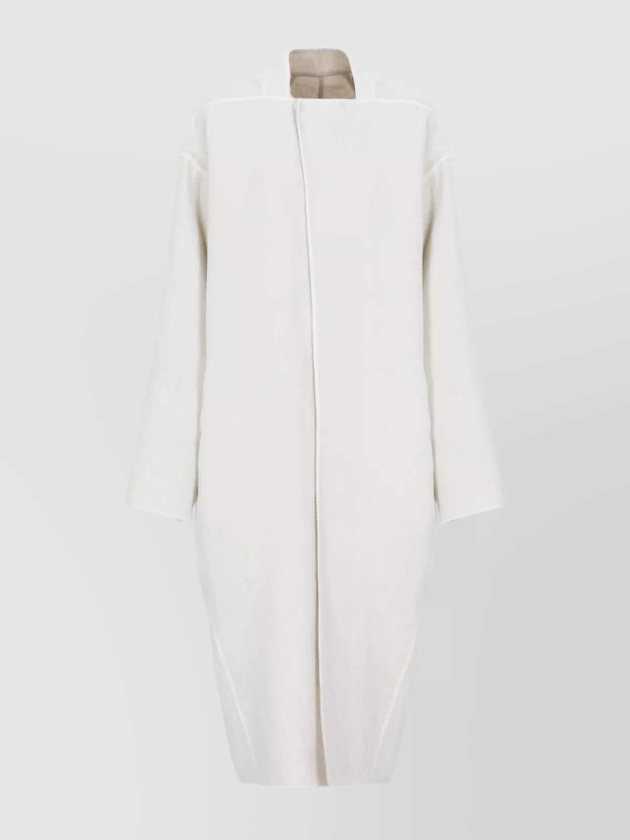 Rick Owens Longline Wool Camel Coat Pockets In Neutral