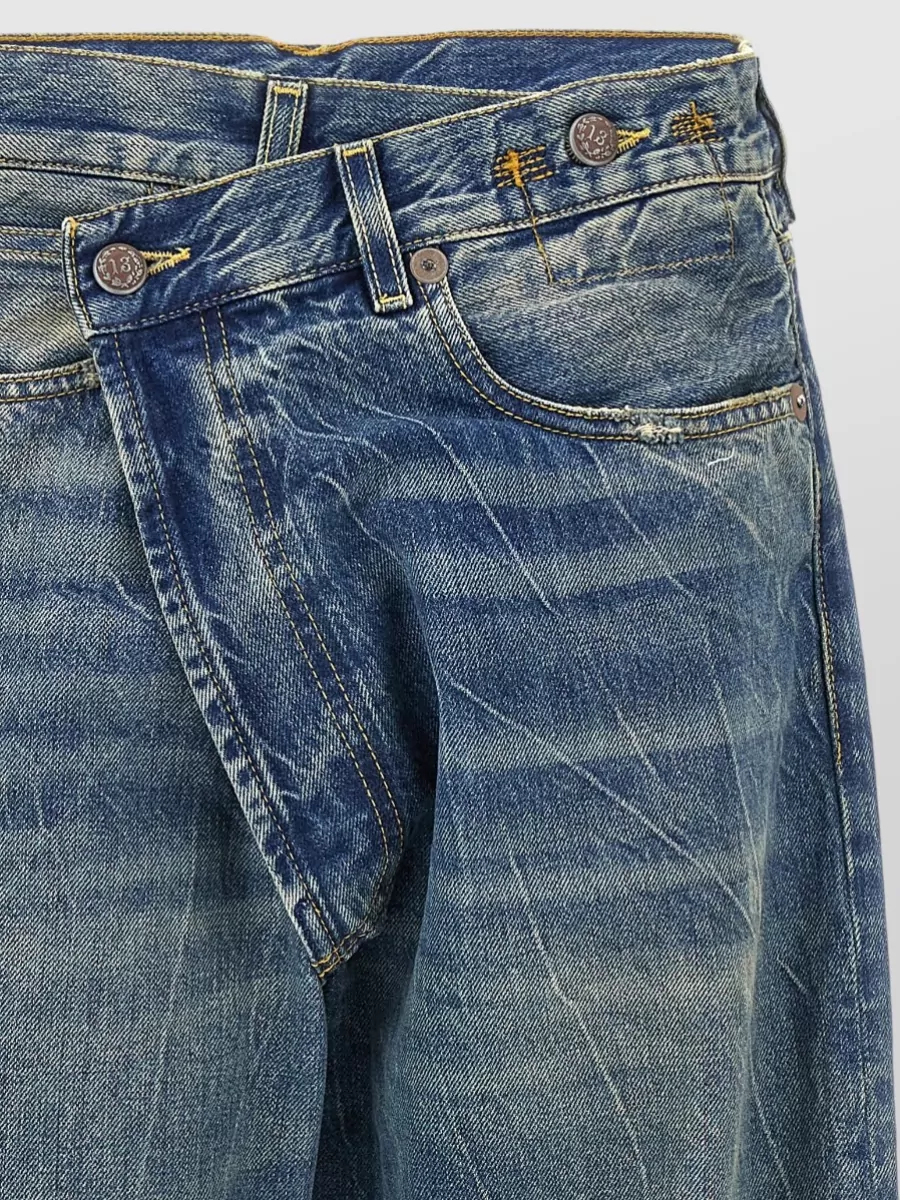 R13 Denim Asymmetric Wrap Cropped Jeans