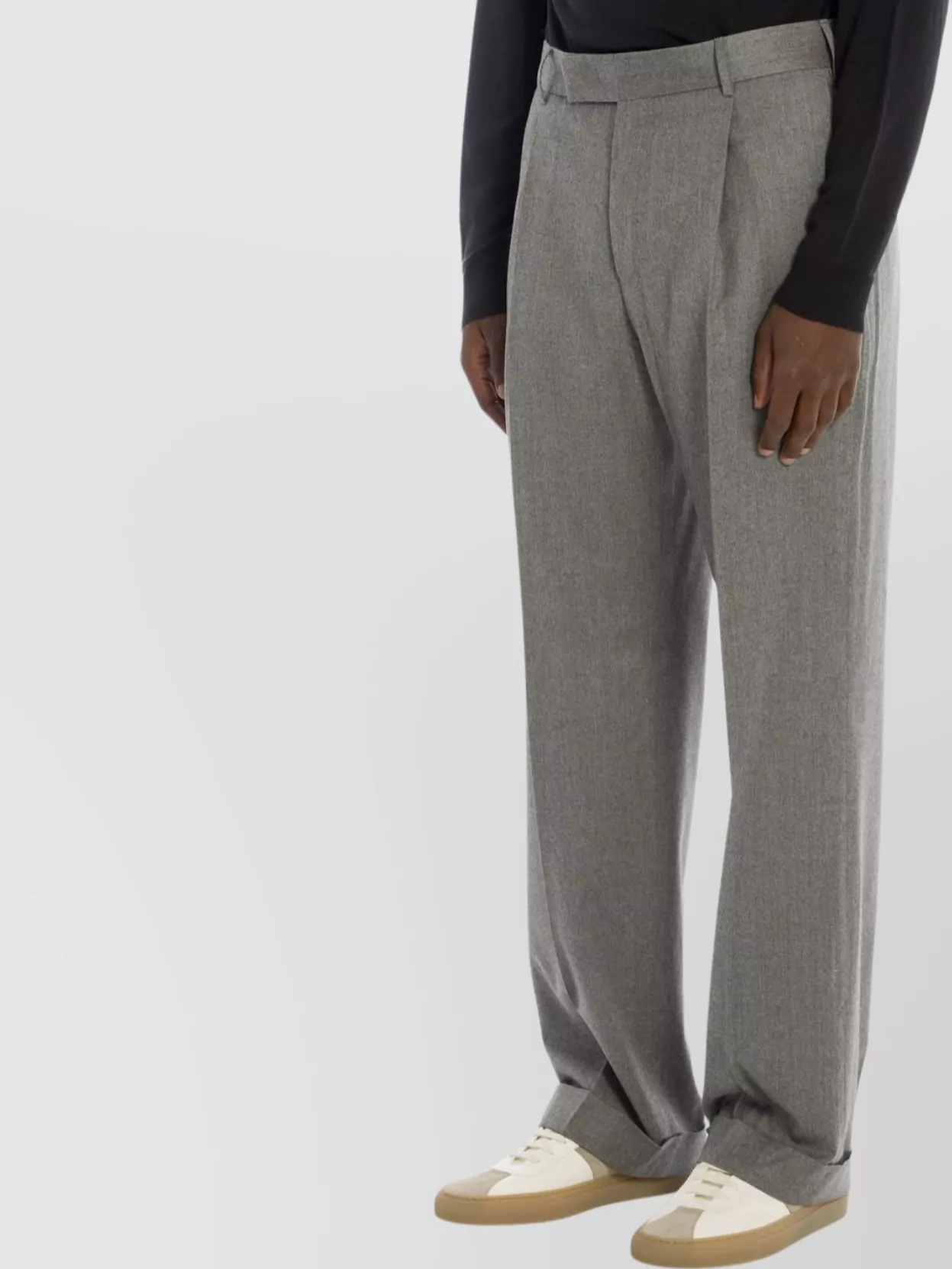 Pt Torino Wool And Silk Blend Wide Leg Trousers In Gray