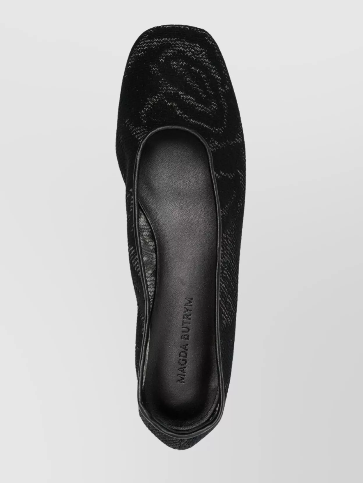 Magda Butrym Square Toe Crochet Ballet Flats With Textured Pattern