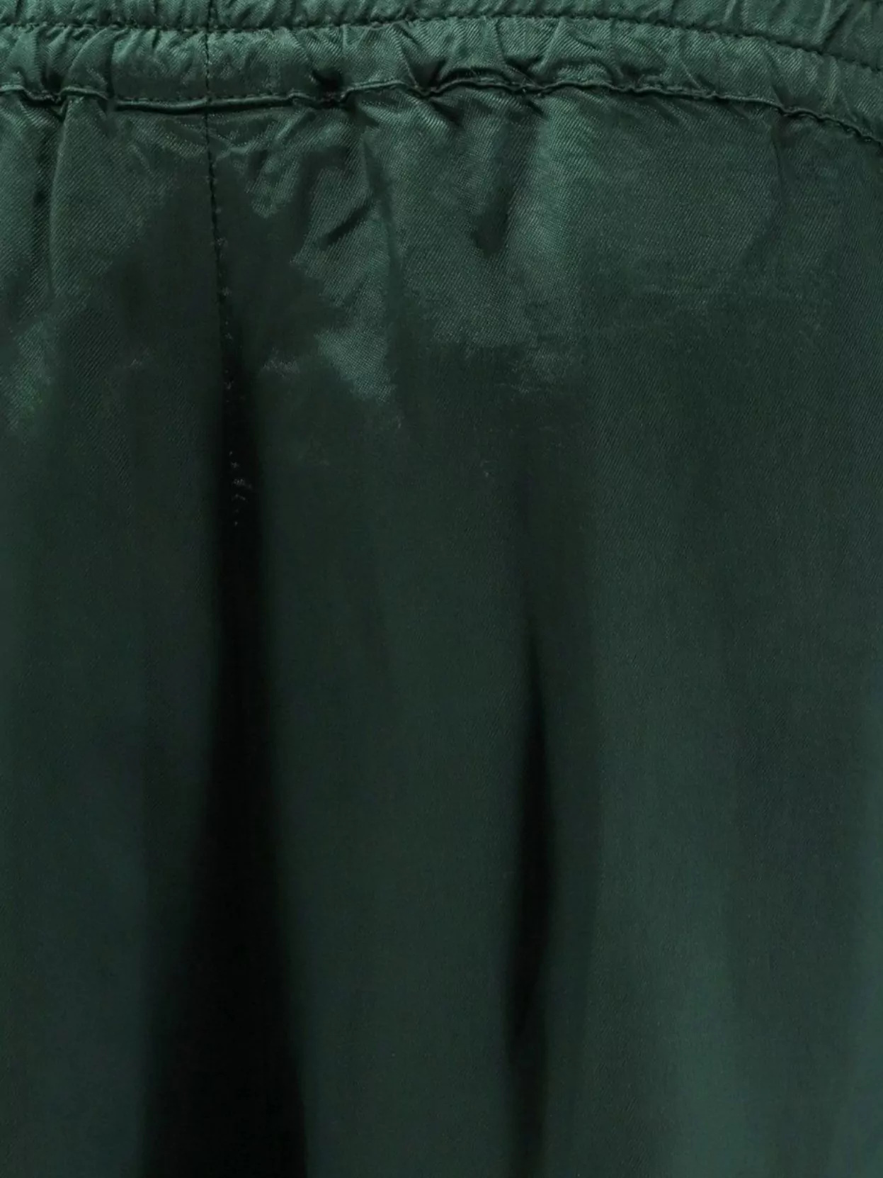 Aspesi Trousers Elastic Waistband Side Welt Pockets Wide Leg In Green