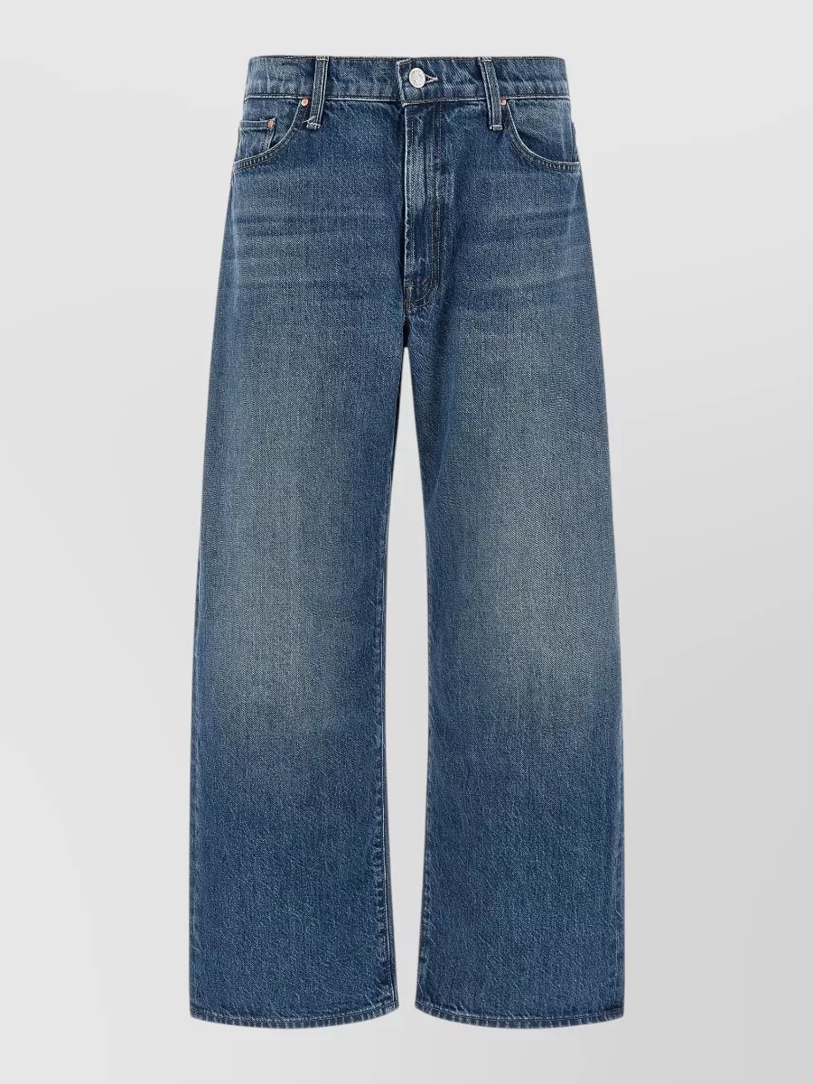 Mother denim low-rise wide-leg cropped jeans