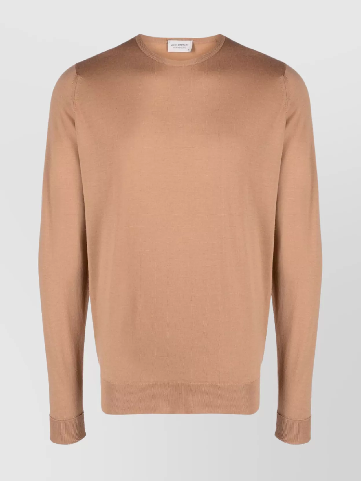 John Smedley Ribbed Hem Long Sleeve Crew Neck Pullover