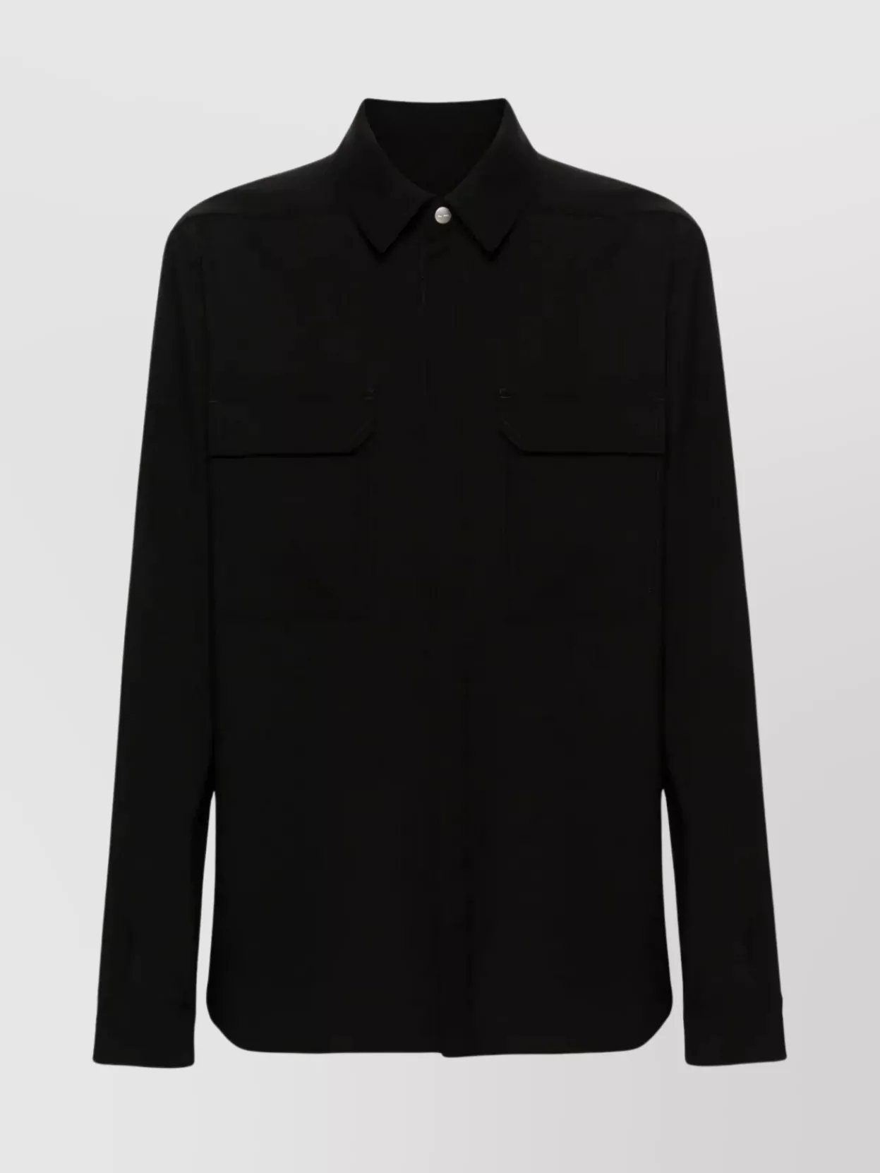 Shop Rick Owens Box Fit Lido Wool Shirt In Black