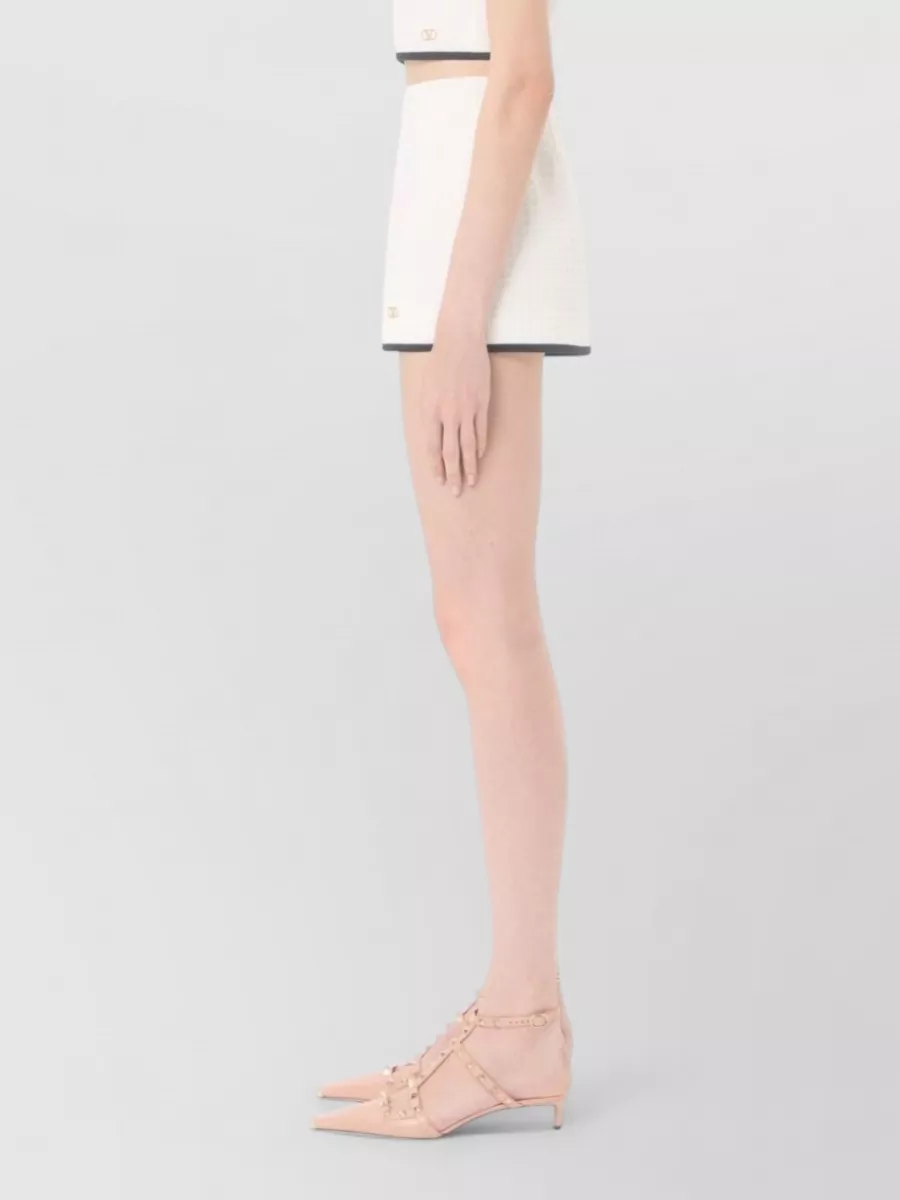Valentino Cotton Tweed Fitted Skirt