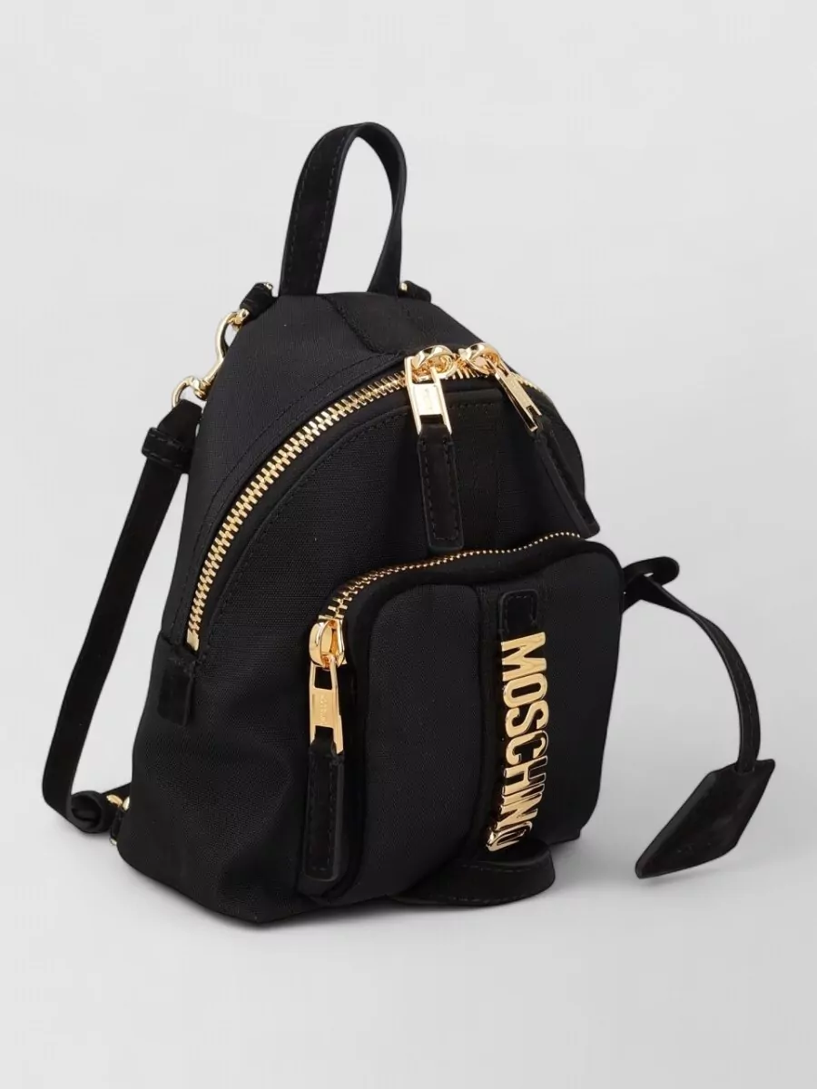 Moschino Polyester Leather Backpack