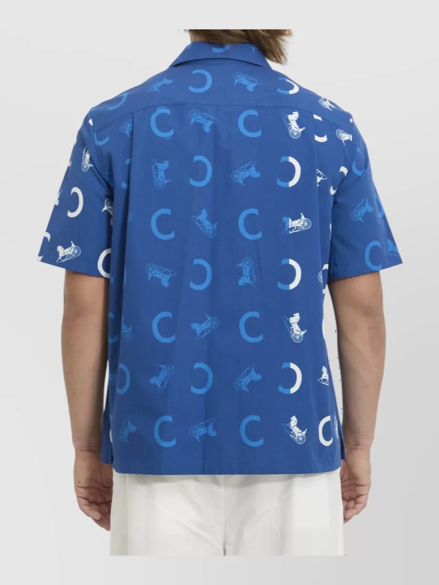 Celine Cotton Printed Short-Sleeve Bowling Shirt