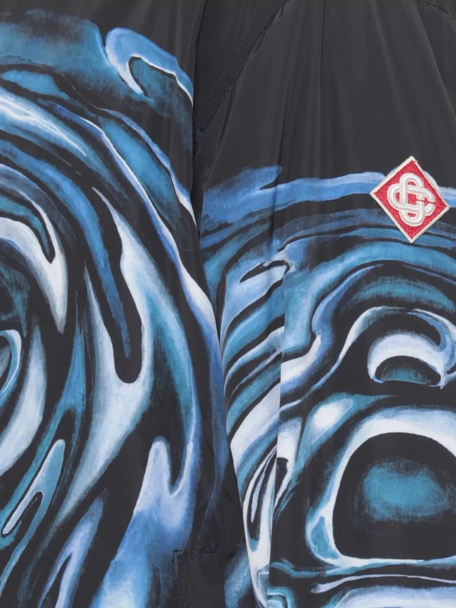 Casablanca Warped Logo Ripple Print Sport Jacket