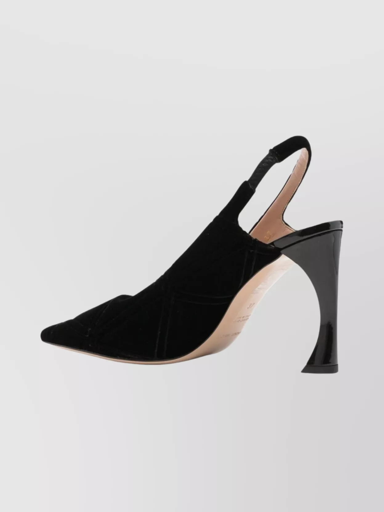 Emporio Armani Stylish Velvet Pumps Curved Heel